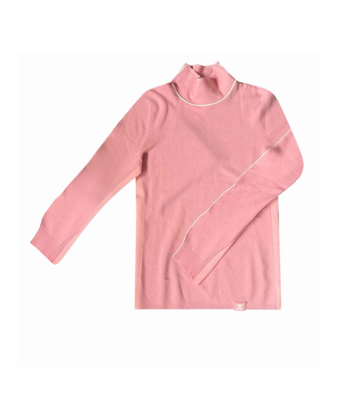 CHANEL Розовая шерстяная водолазка, фото 1