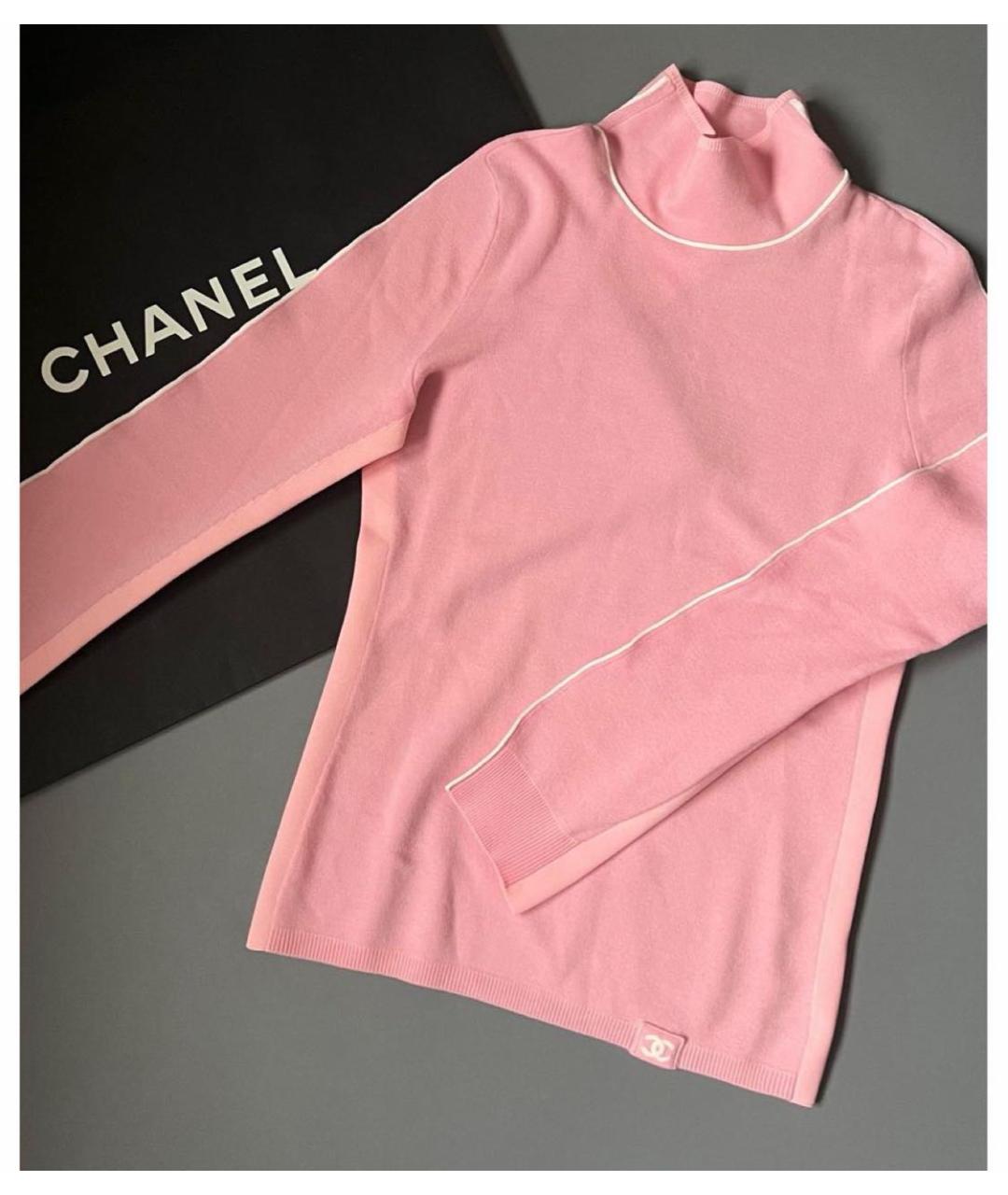 CHANEL Розовая шерстяная водолазка, фото 2