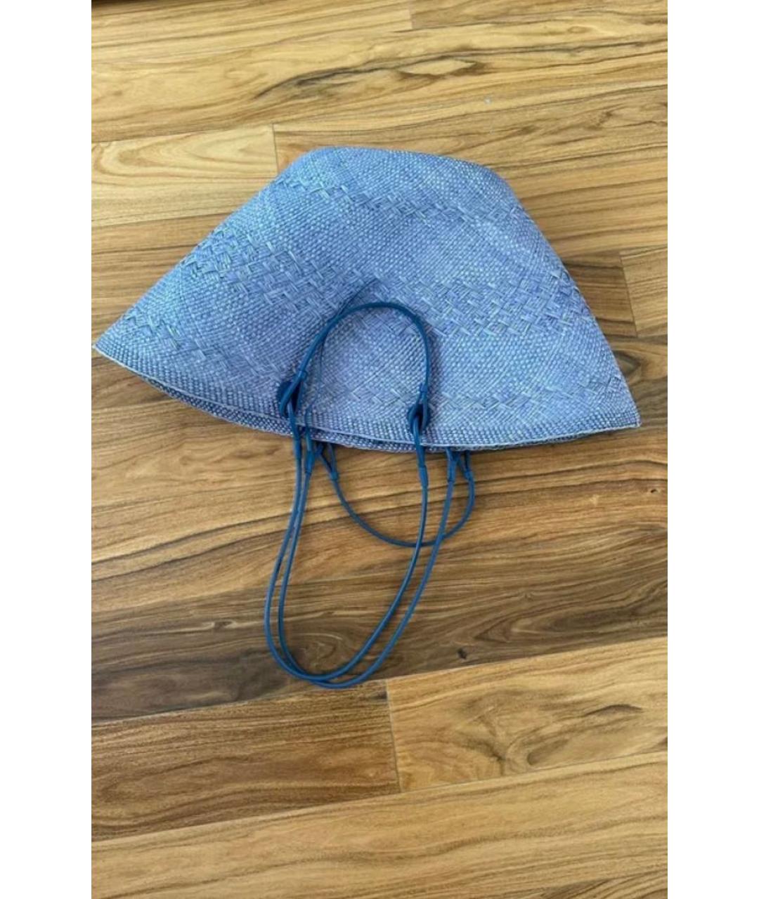 LOEWE Синяя пелетеная пляжная сумка, фото 4