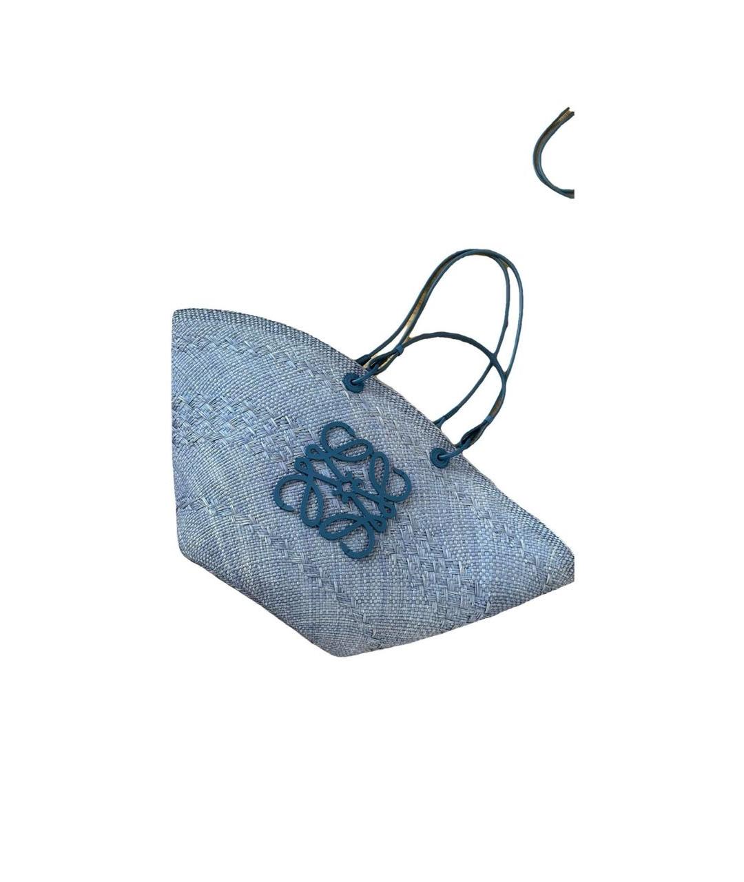 LOEWE Синяя пелетеная пляжная сумка, фото 9