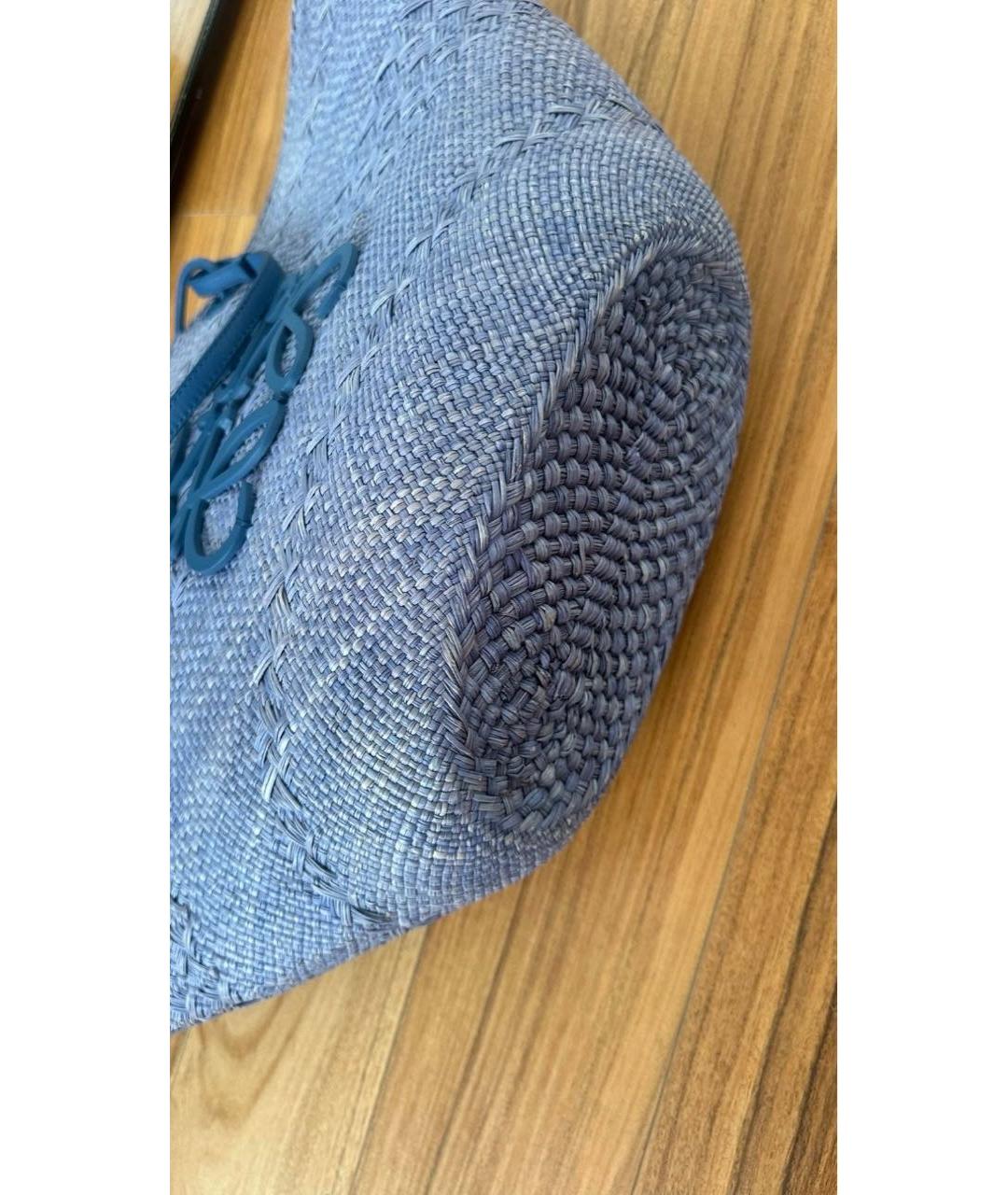 LOEWE Синяя пелетеная пляжная сумка, фото 3