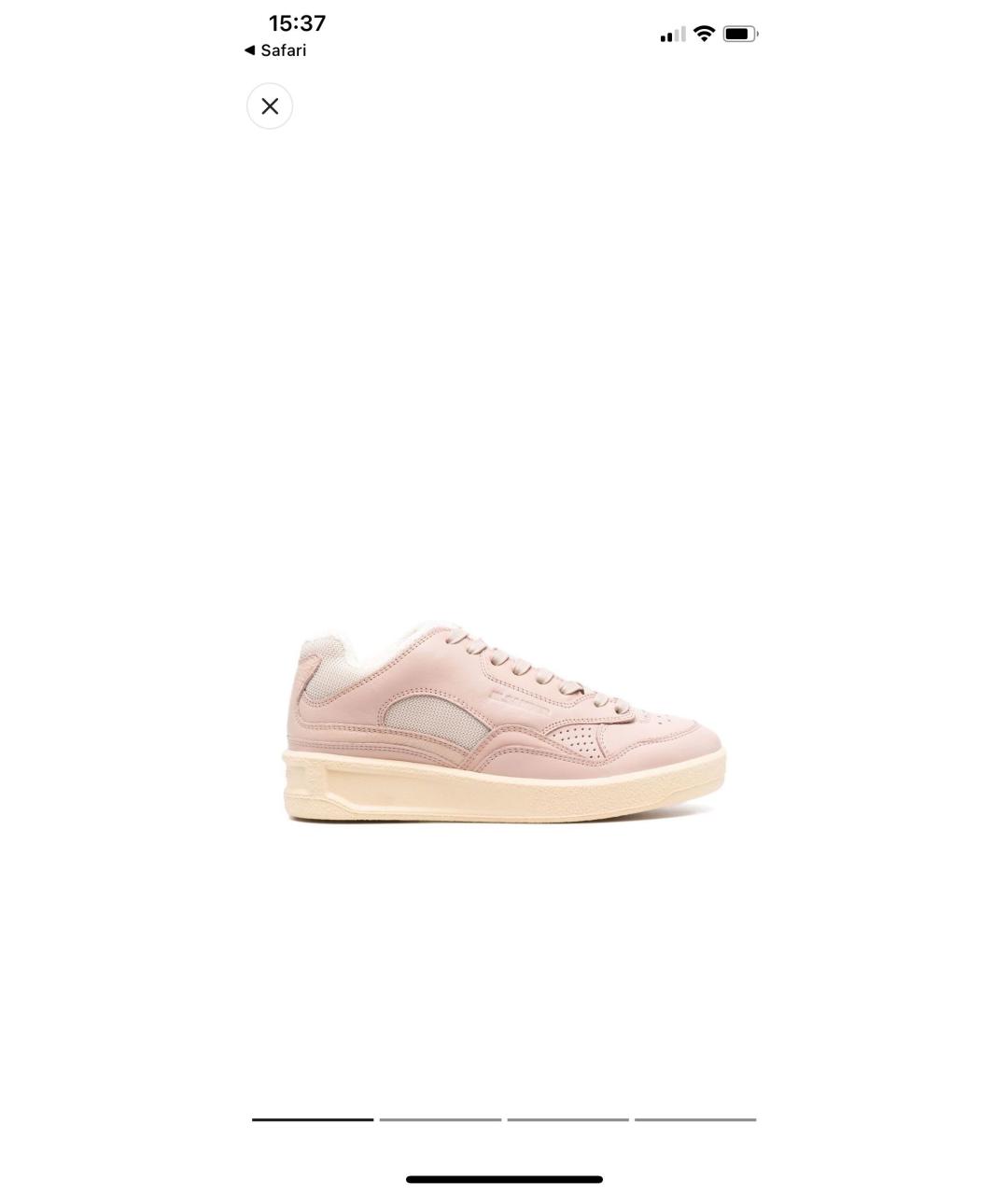 JIL SANDER Розовые кожаные кроссовки, фото 3