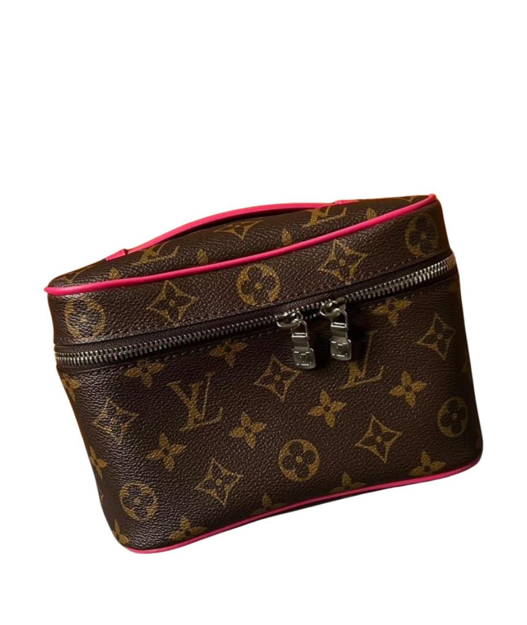 LOUIS VUITTON Коричневая кожаная косметичка, фото 1
