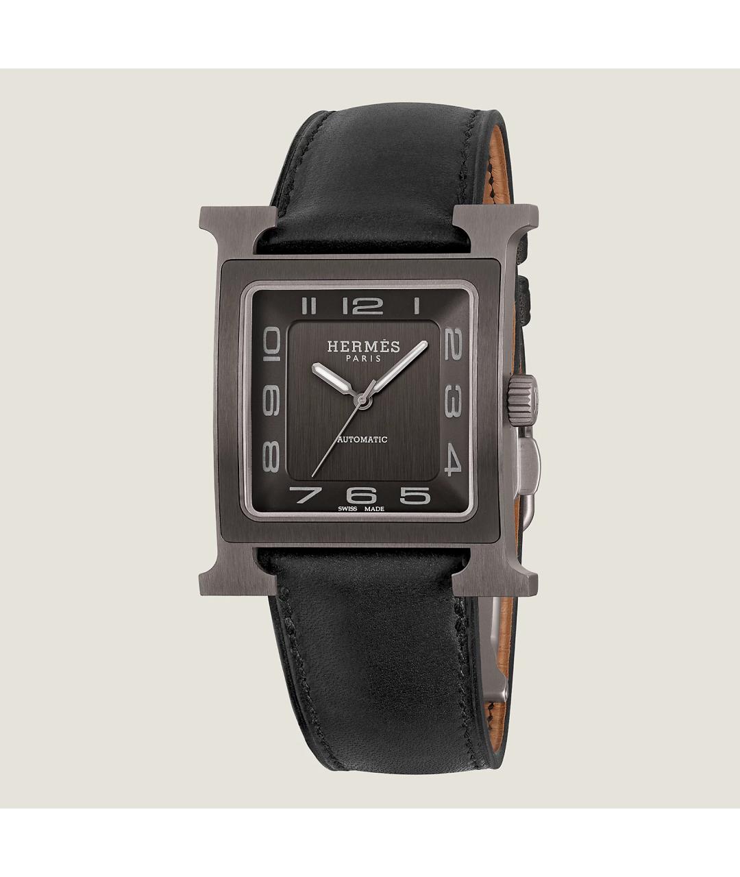 HERMES Черные титановые часы, фото 3