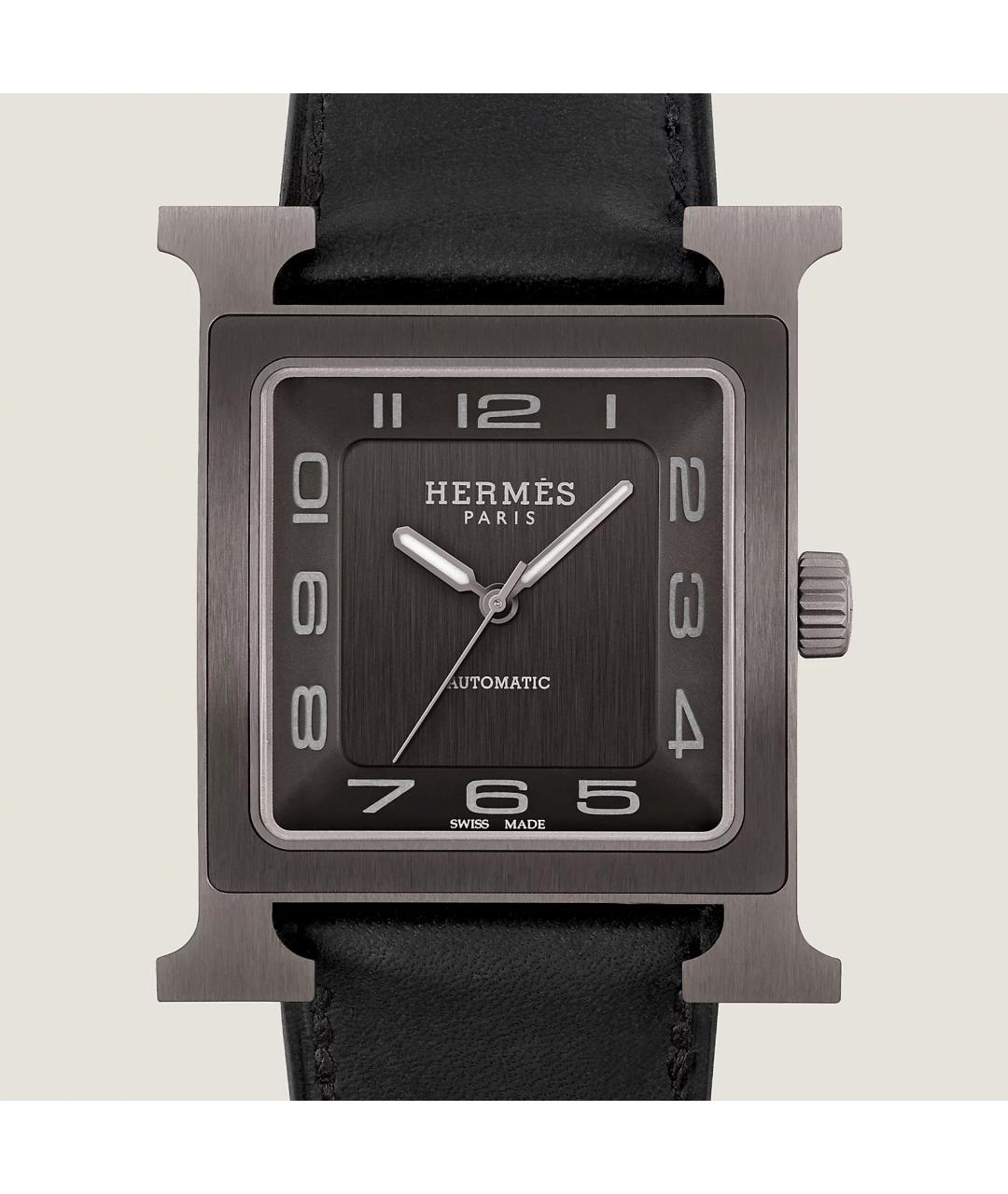 HERMES Черные титановые часы, фото 2