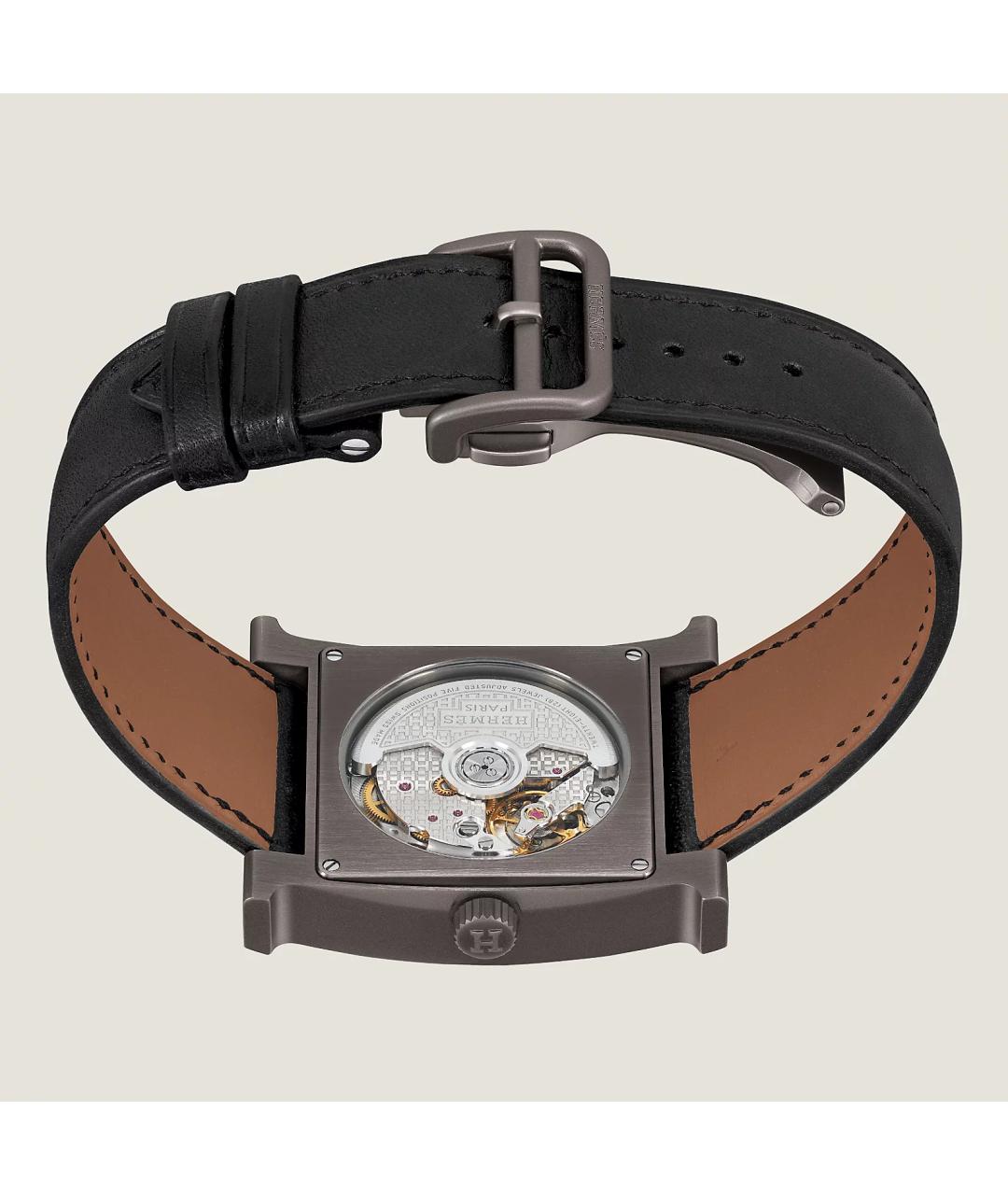 HERMES Черные титановые часы, фото 4