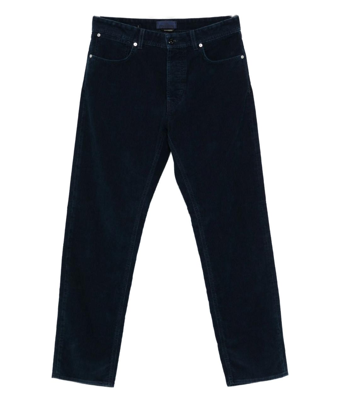 STONE ISLAND Темно-синие хлопковые повседневные брюки, фото 1