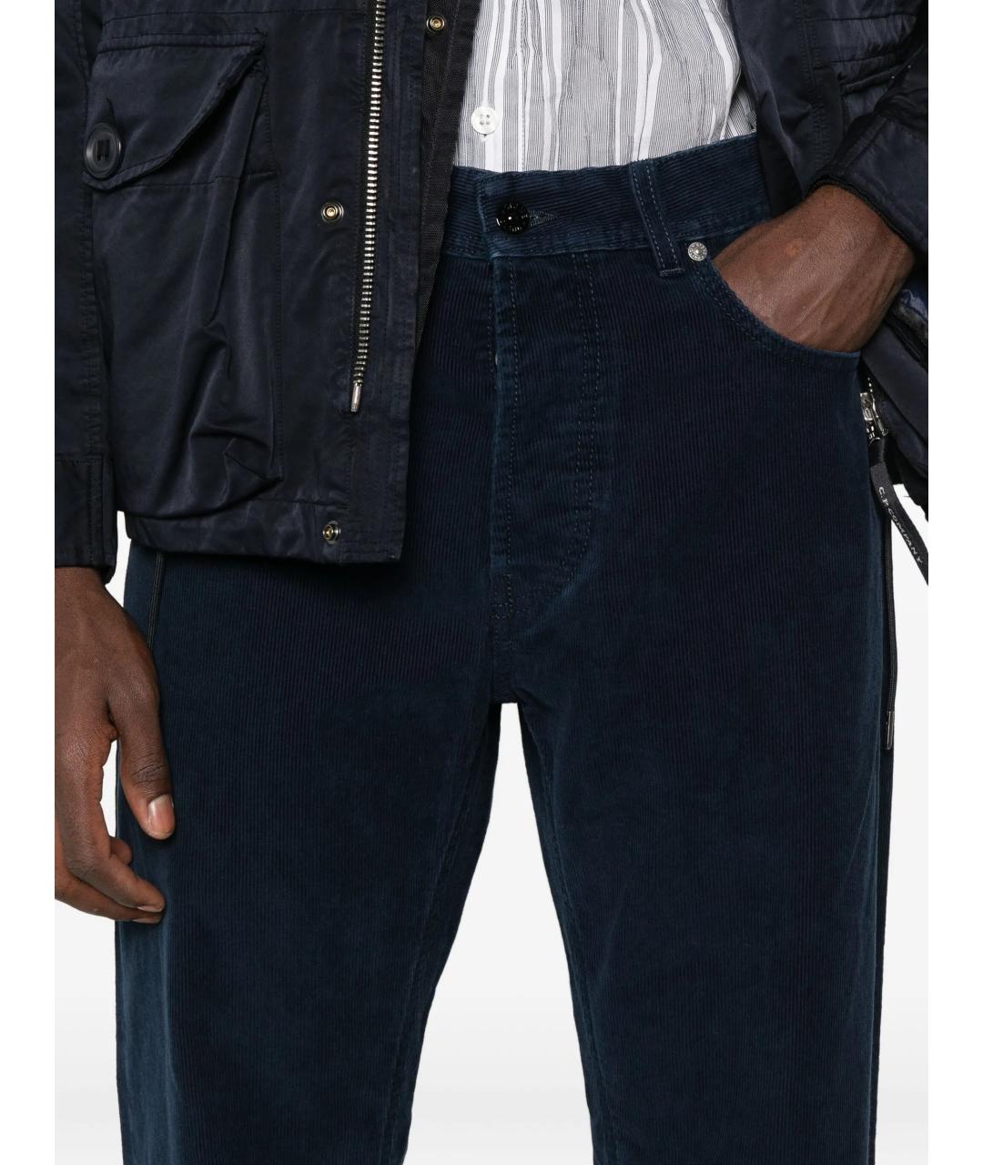 STONE ISLAND Темно-синие хлопковые повседневные брюки, фото 5