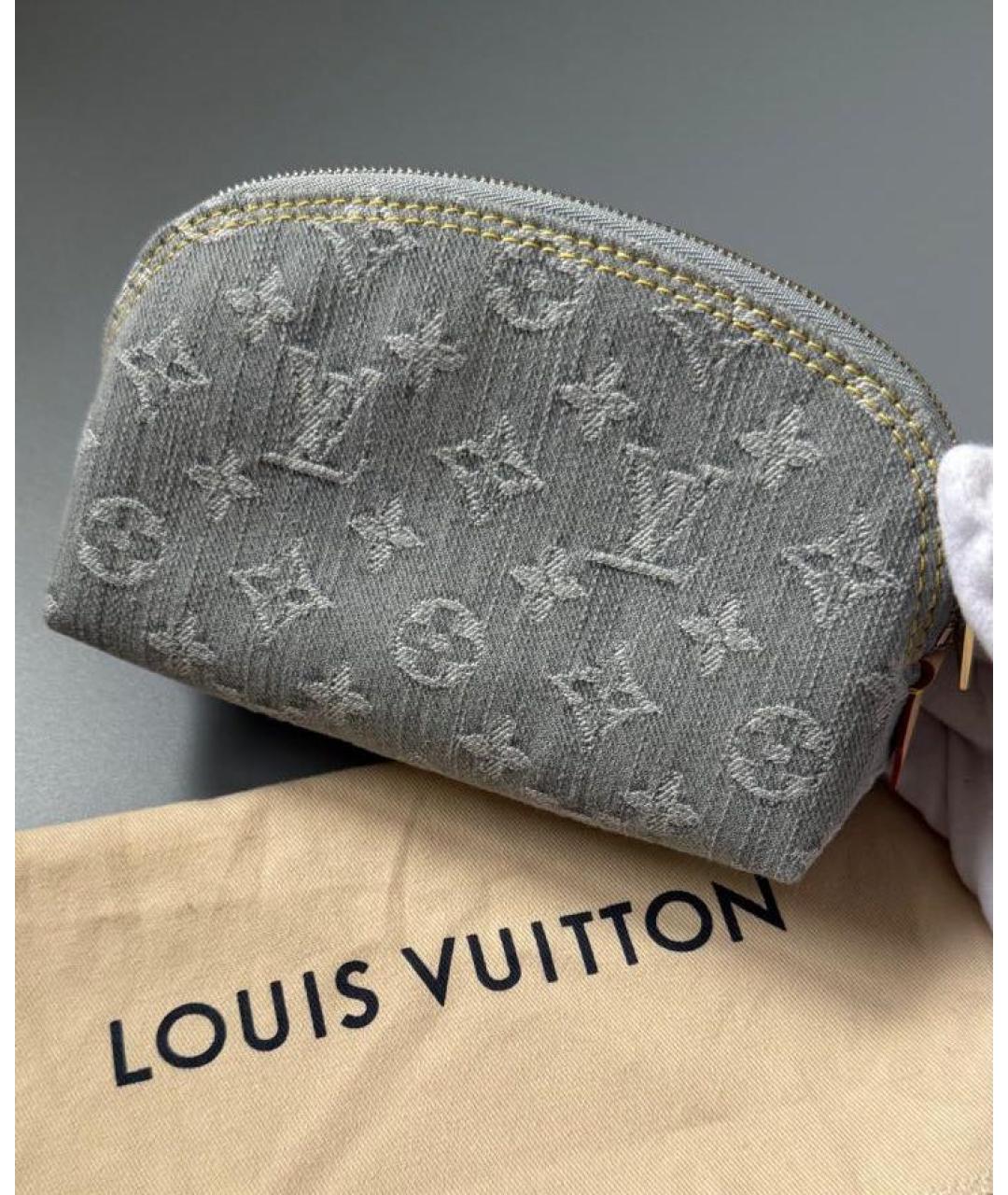 LOUIS VUITTON Серая деним косметичка, фото 2