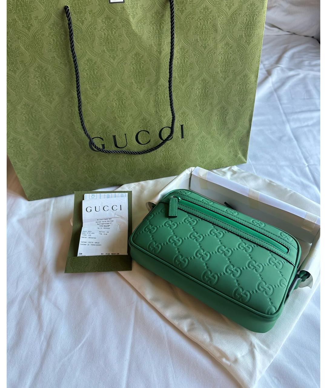 GUCCI Зеленая кожаная сумка на плечо, фото 4