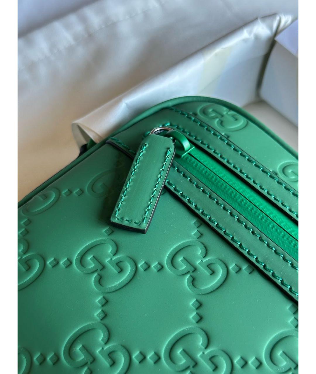 GUCCI Зеленая кожаная сумка на плечо, фото 3