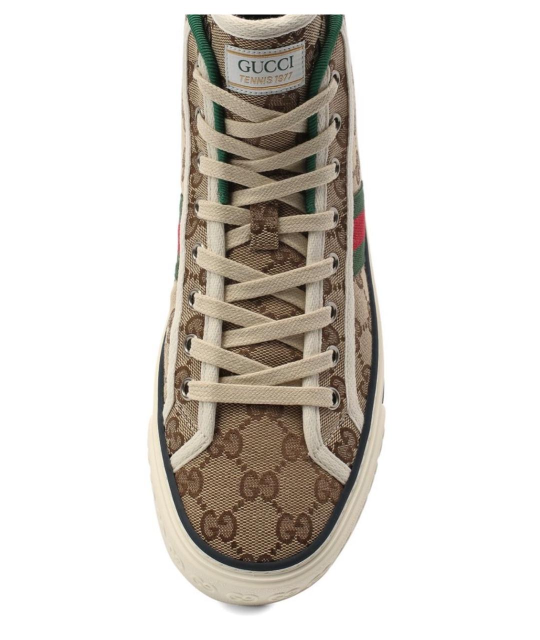 GUCCI Бежевые текстильные кеды, фото 3