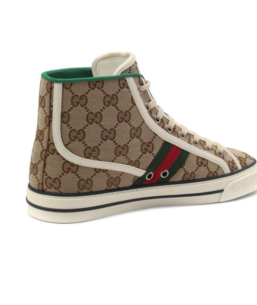 GUCCI Бежевые текстильные кеды, фото 4