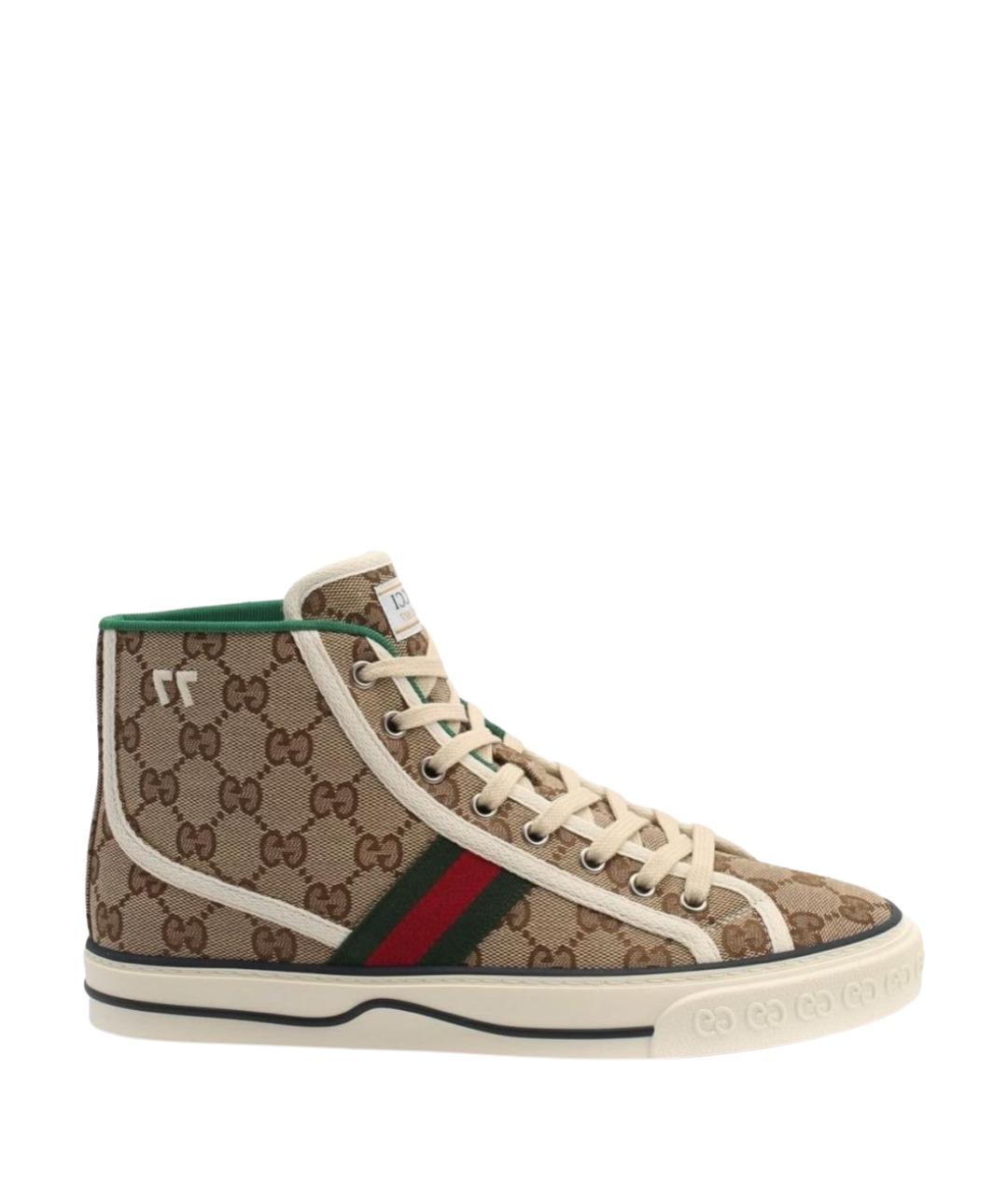 GUCCI Бежевые текстильные кеды, фото 1