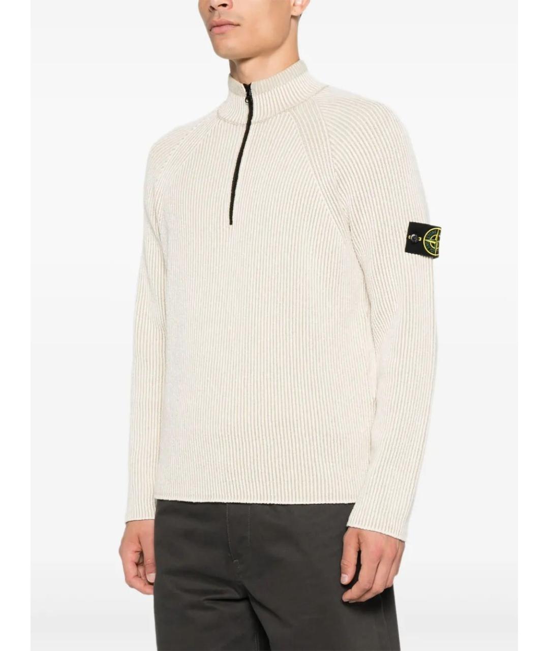 STONE ISLAND Белый шерстяной джемпер / свитер, фото 3