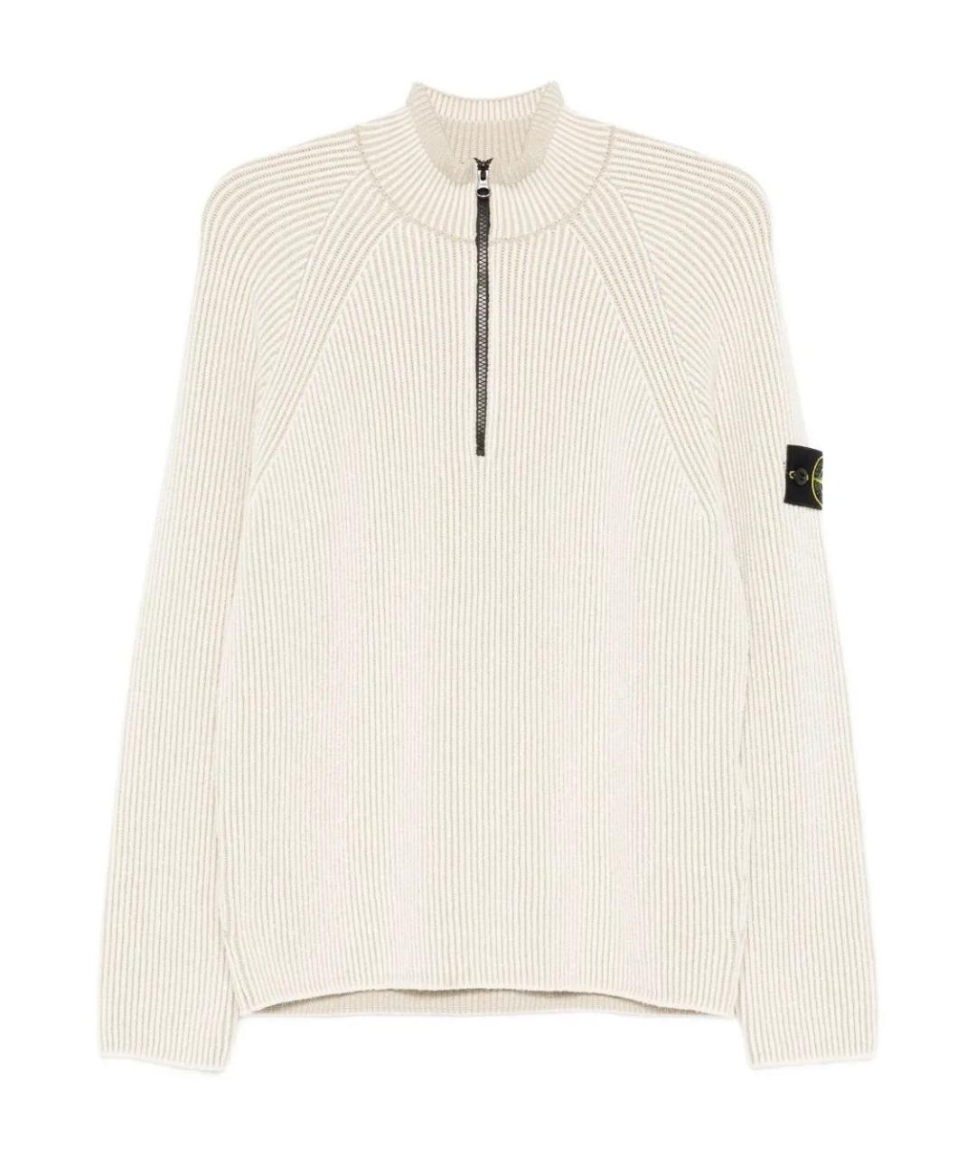 STONE ISLAND Белый шерстяной джемпер / свитер, фото 1