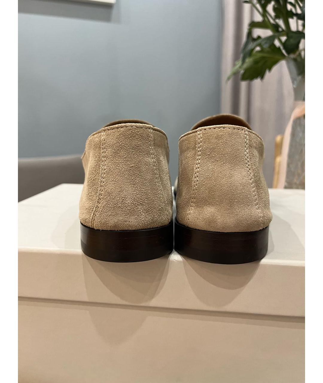 BRUNELLO CUCINELLI Бежевые замшевые лоферы, фото 4