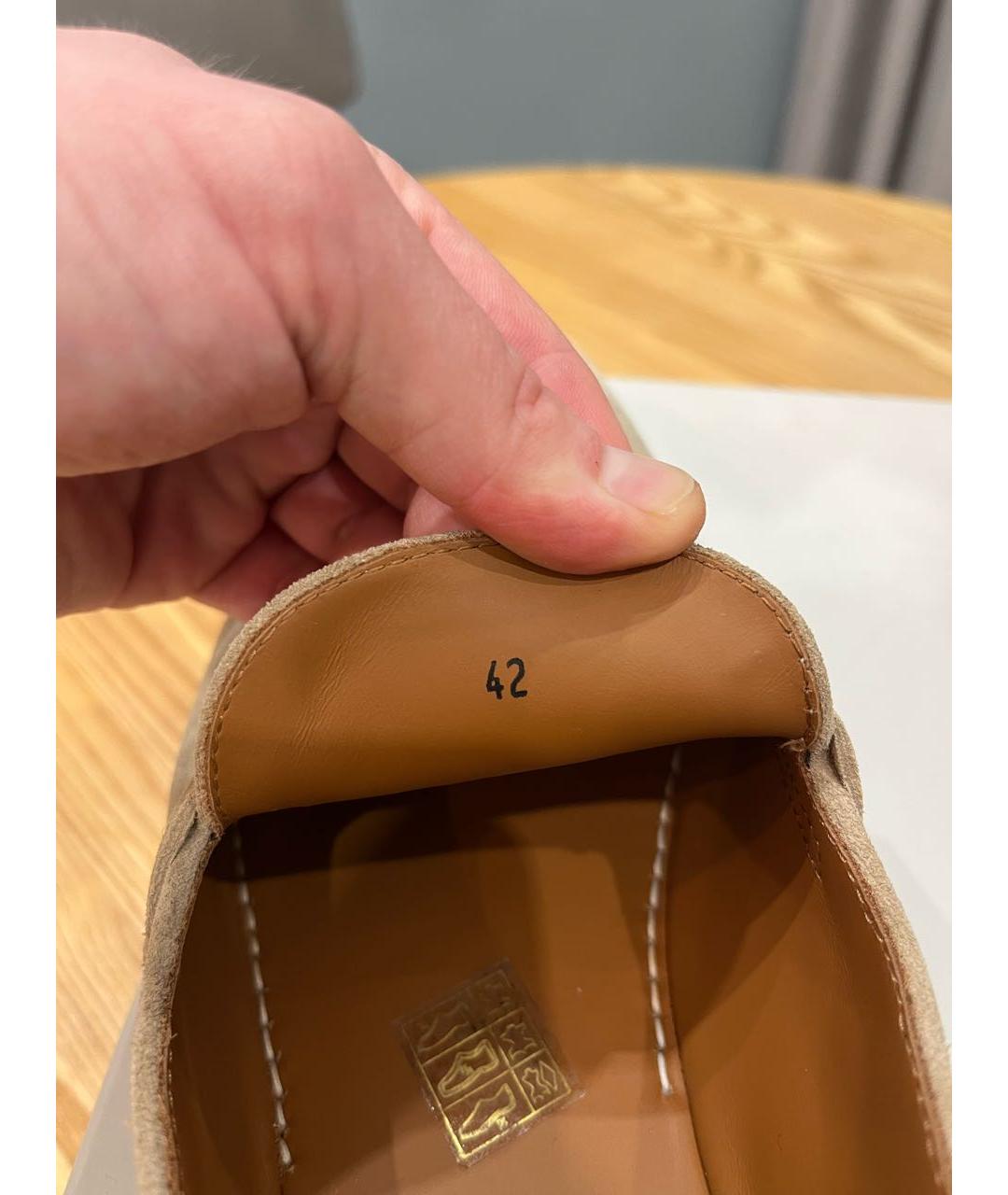 BRUNELLO CUCINELLI Бежевые замшевые лоферы, фото 7