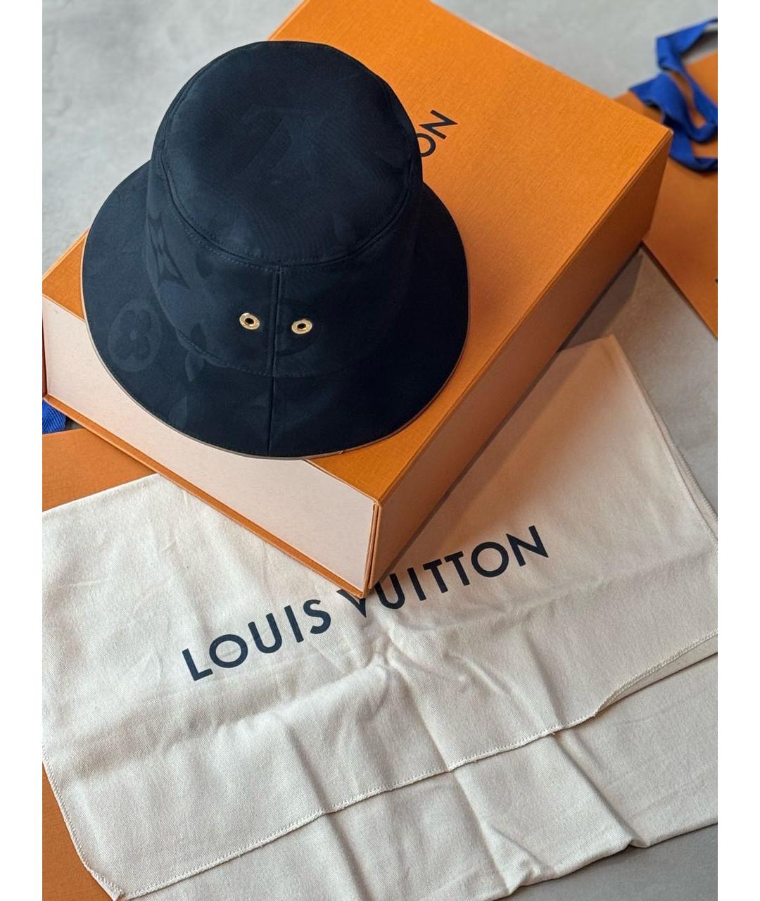 LOUIS VUITTON Черная хлопковая панама, фото 3