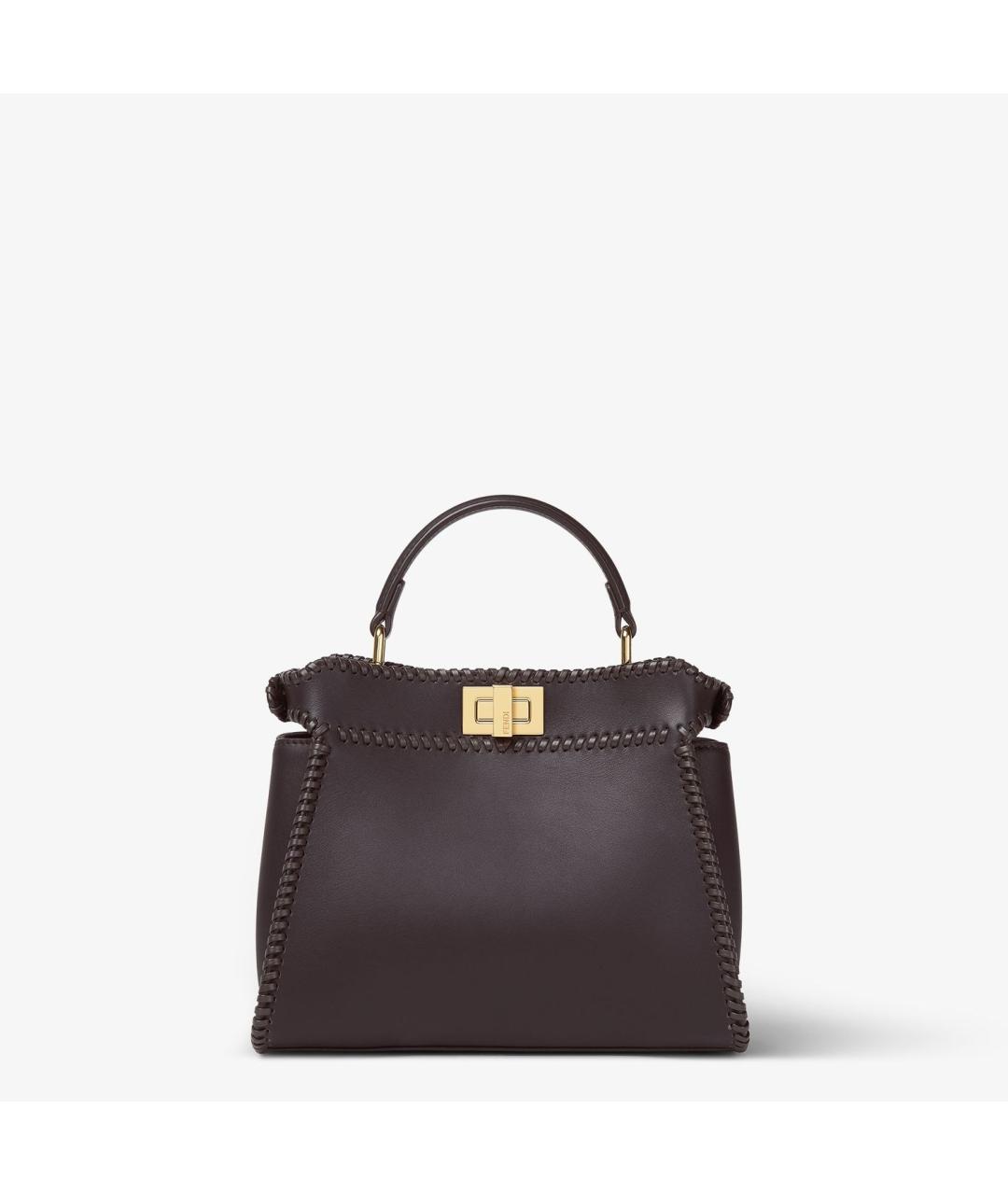 FENDI Коричневая кожаная сумка тоут, фото 3