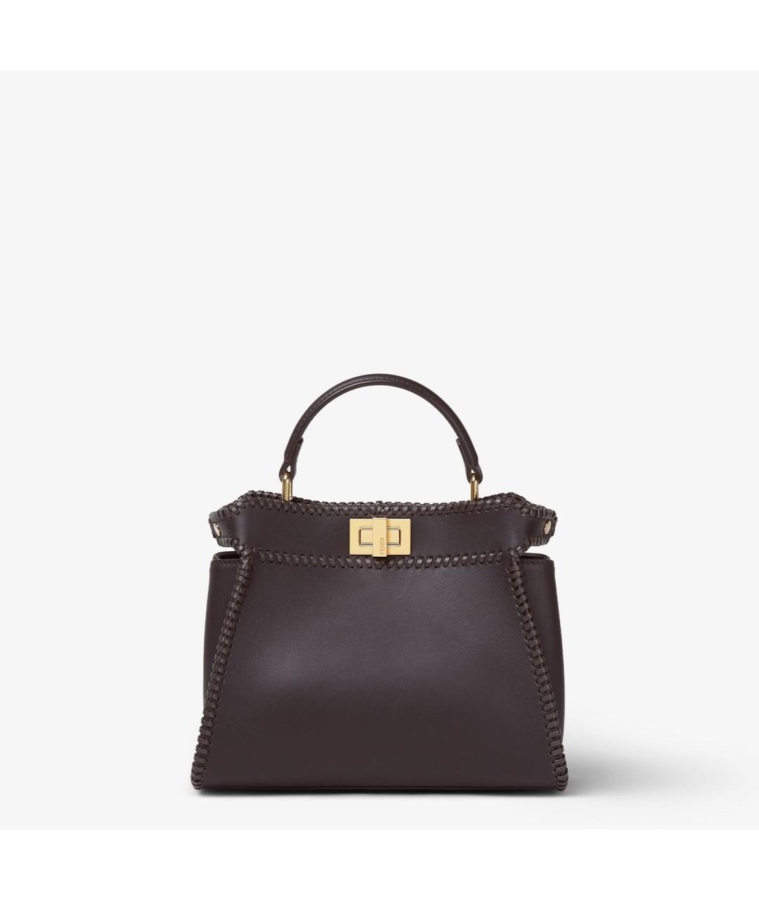 FENDI Коричневая кожаная сумка тоут, фото 6