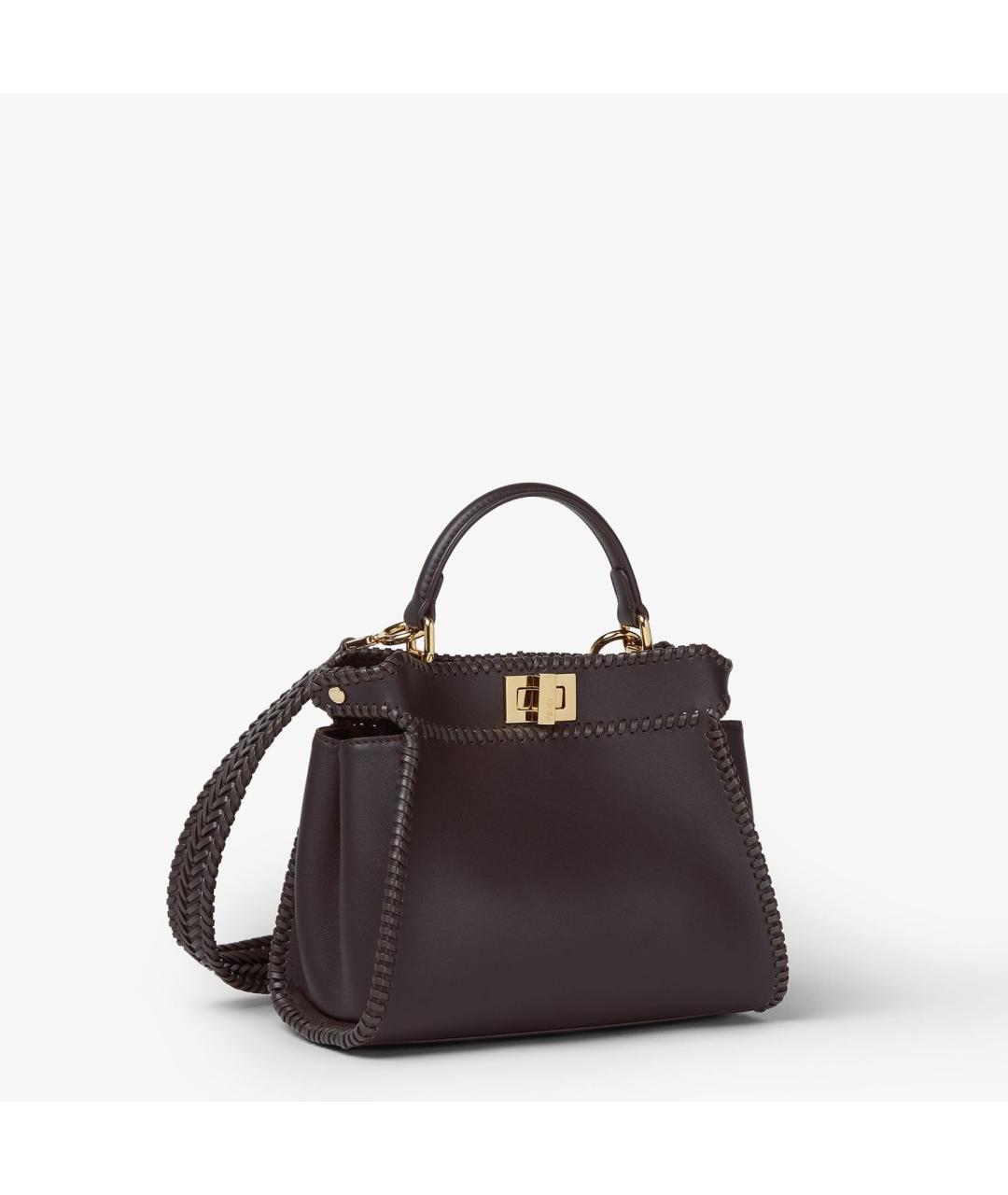 FENDI Коричневая кожаная сумка тоут, фото 2