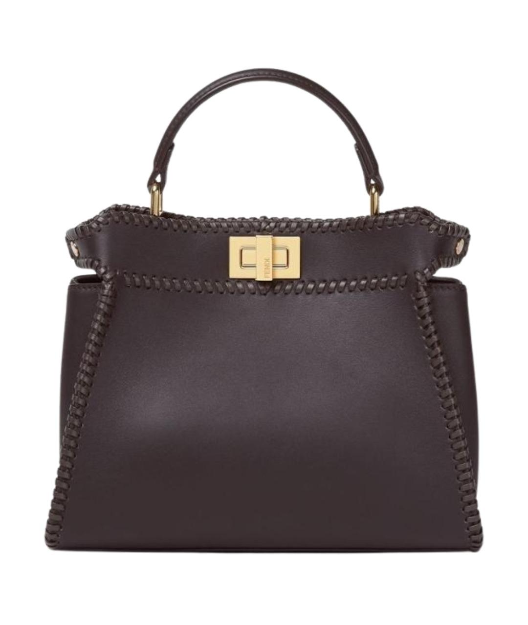 FENDI Коричневая кожаная сумка тоут, фото 1