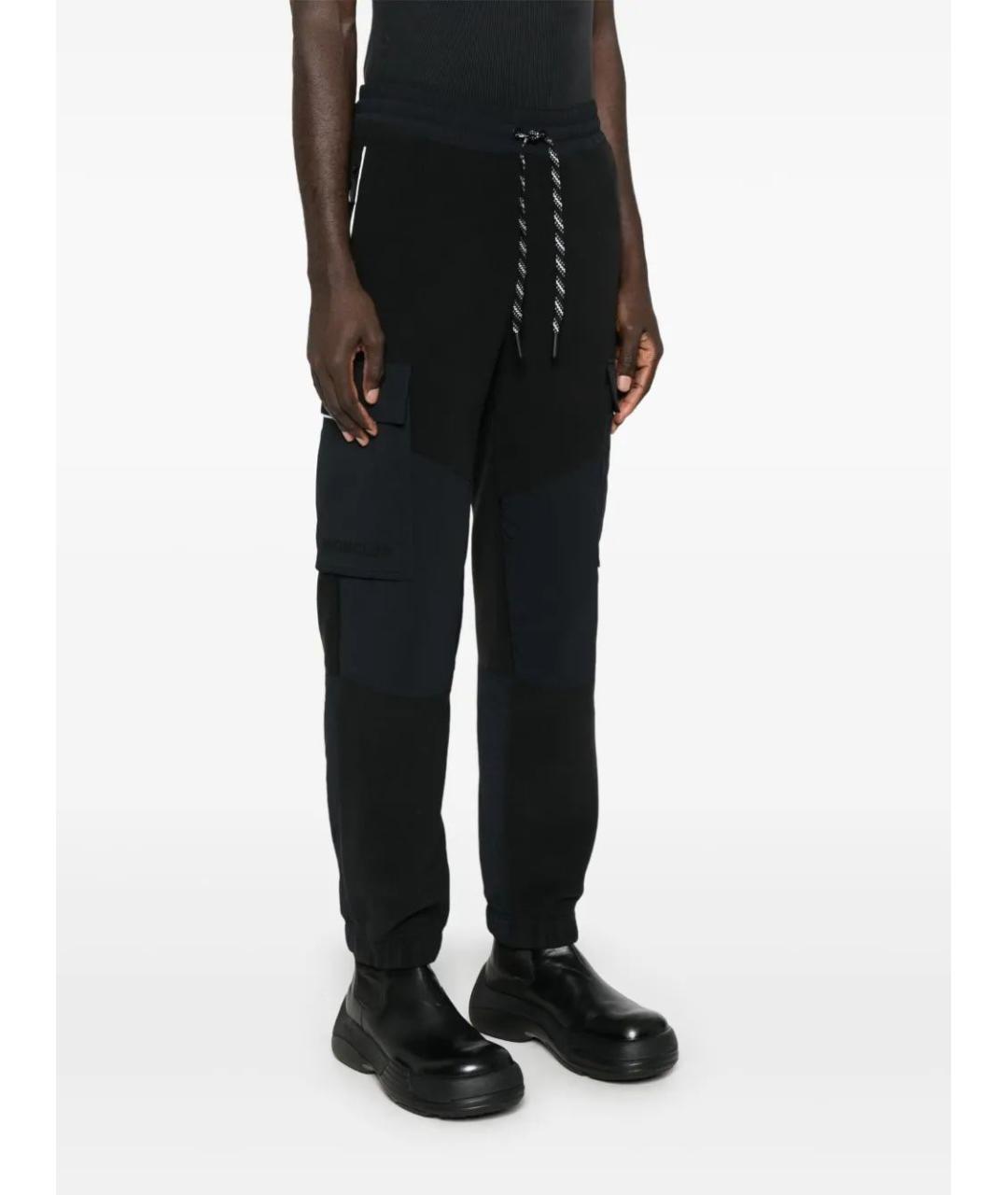 MONCLER Черные полиэстеровые повседневные брюки, фото 3