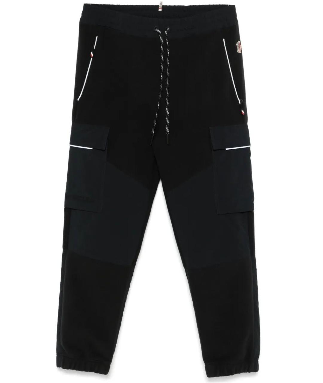 MONCLER Черные полиэстеровые повседневные брюки, фото 1