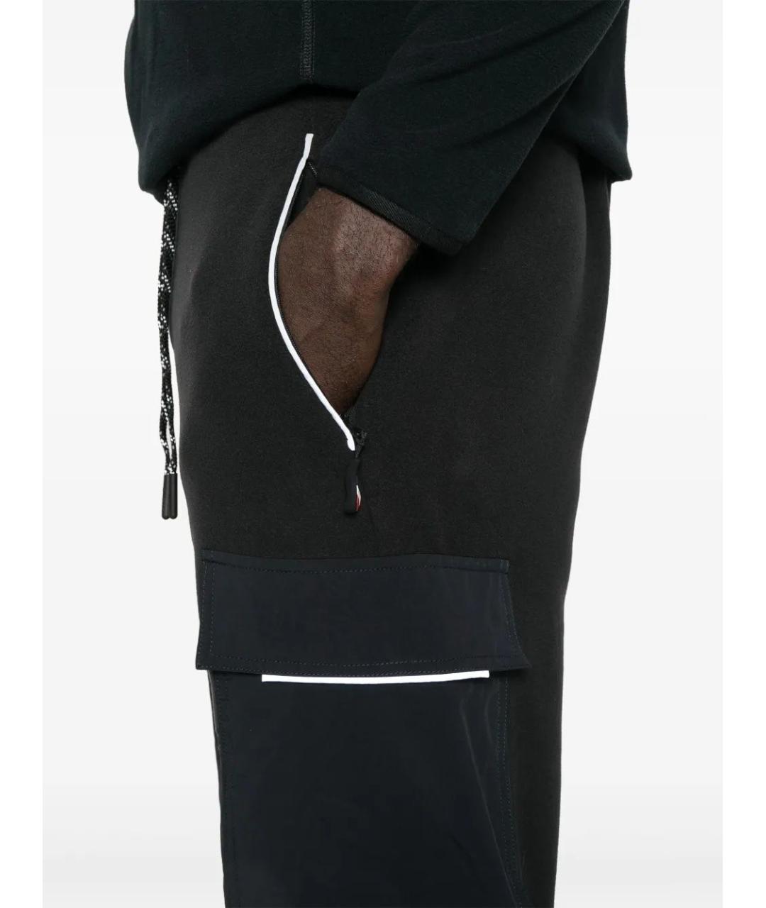 MONCLER Черные полиэстеровые повседневные брюки, фото 5