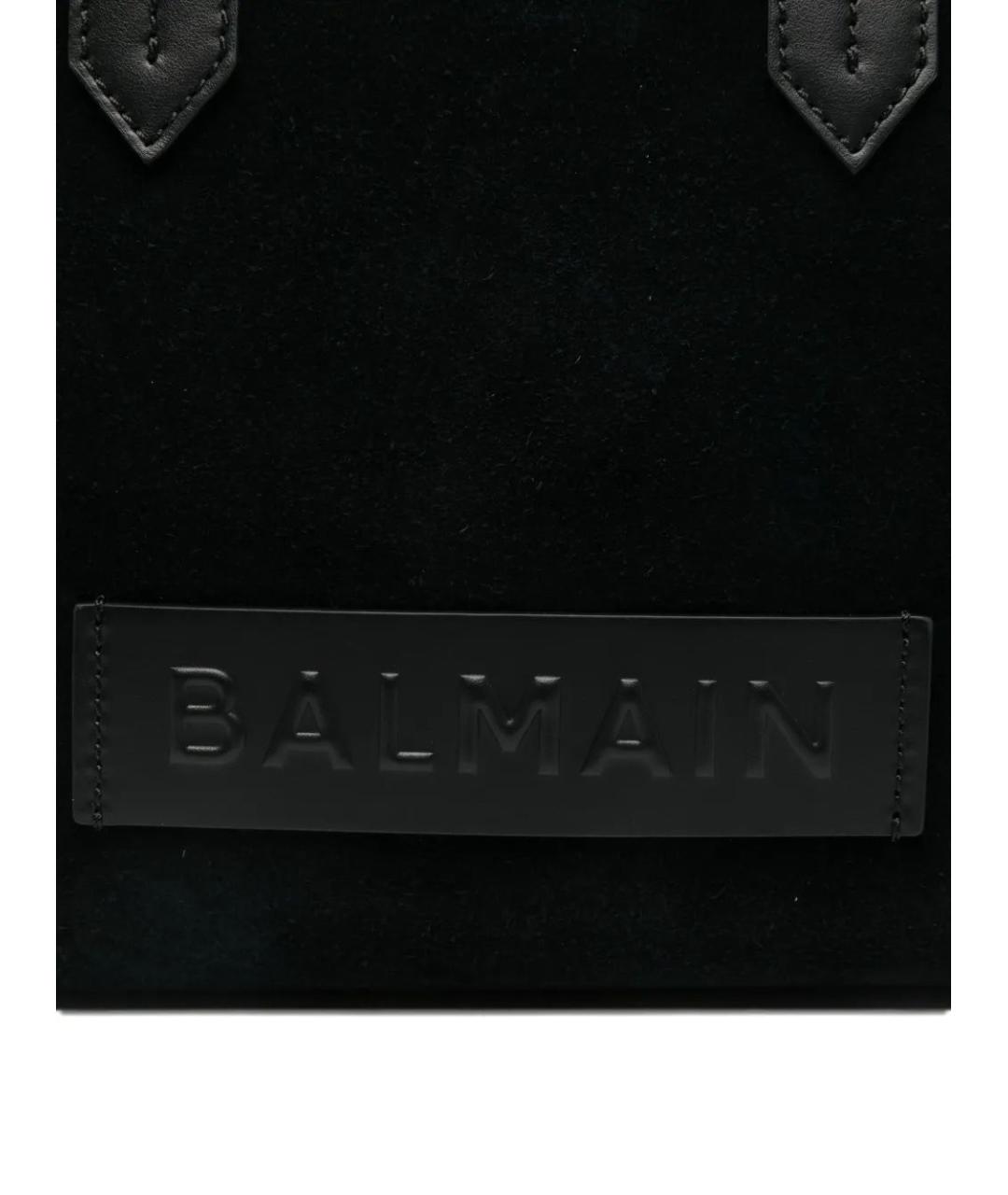 BALMAIN Черная кожаная сумка тоут, фото 4