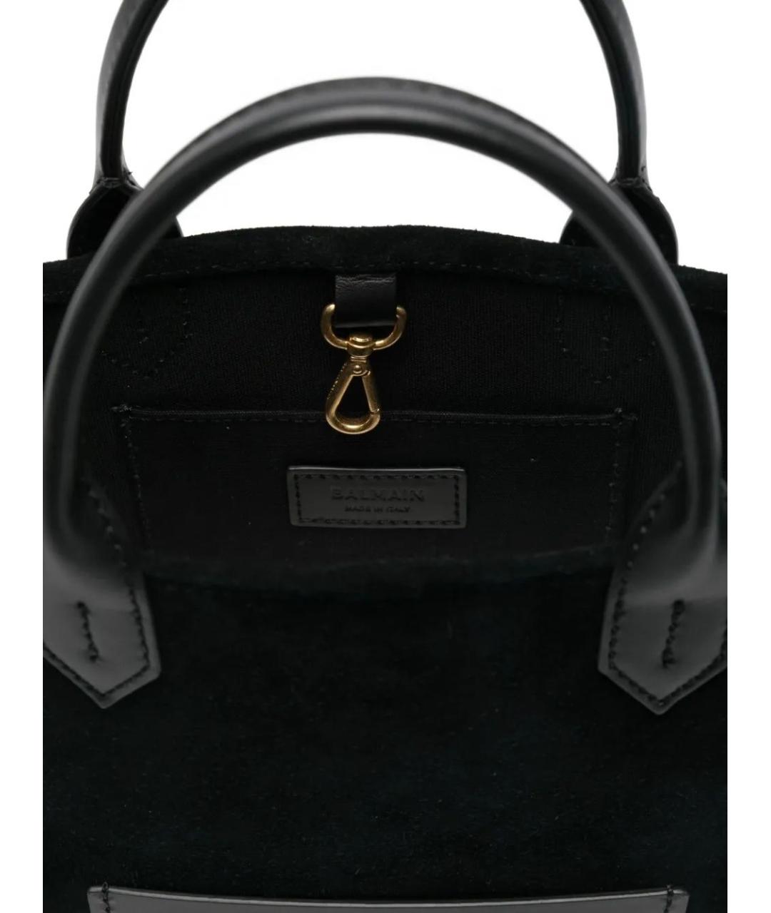 BALMAIN Черная кожаная сумка тоут, фото 5