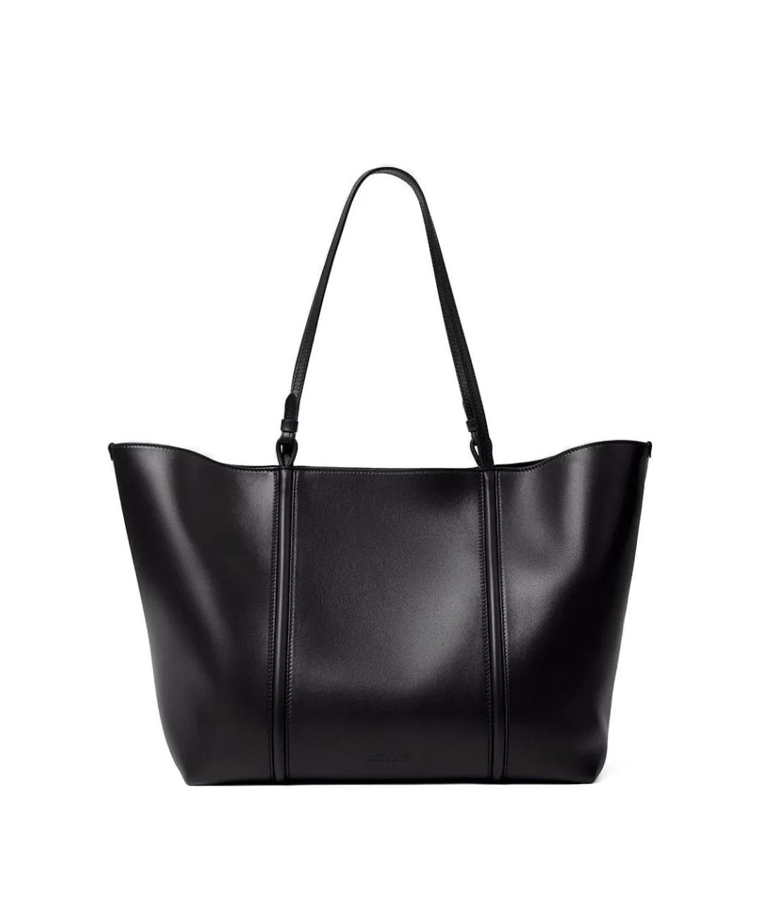 JACQUEMUS Черная кожаная сумка тоут, фото 3