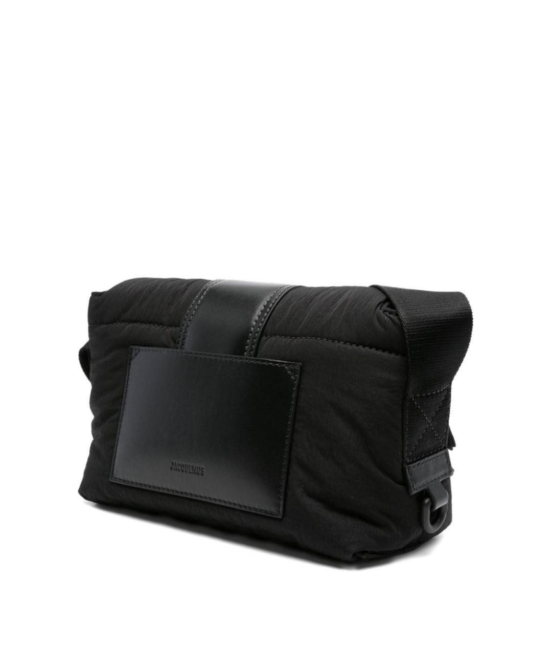 JACQUEMUS Черная тканевая сумка на плечо, фото 4
