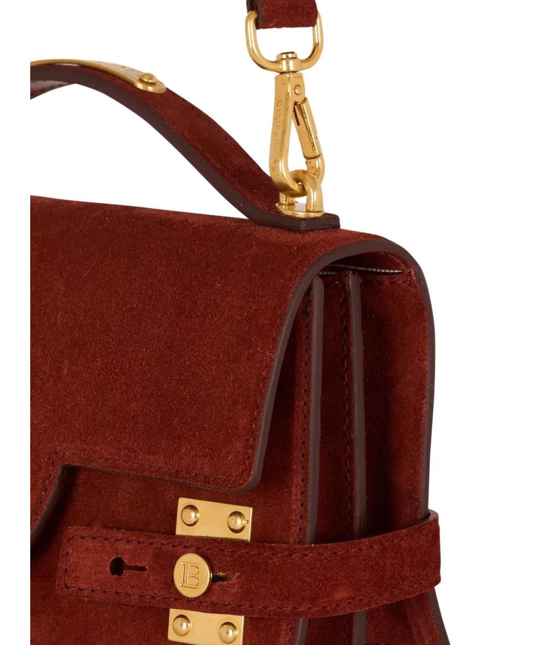 BALMAIN Красная замшевая сумка через плечо, фото 4