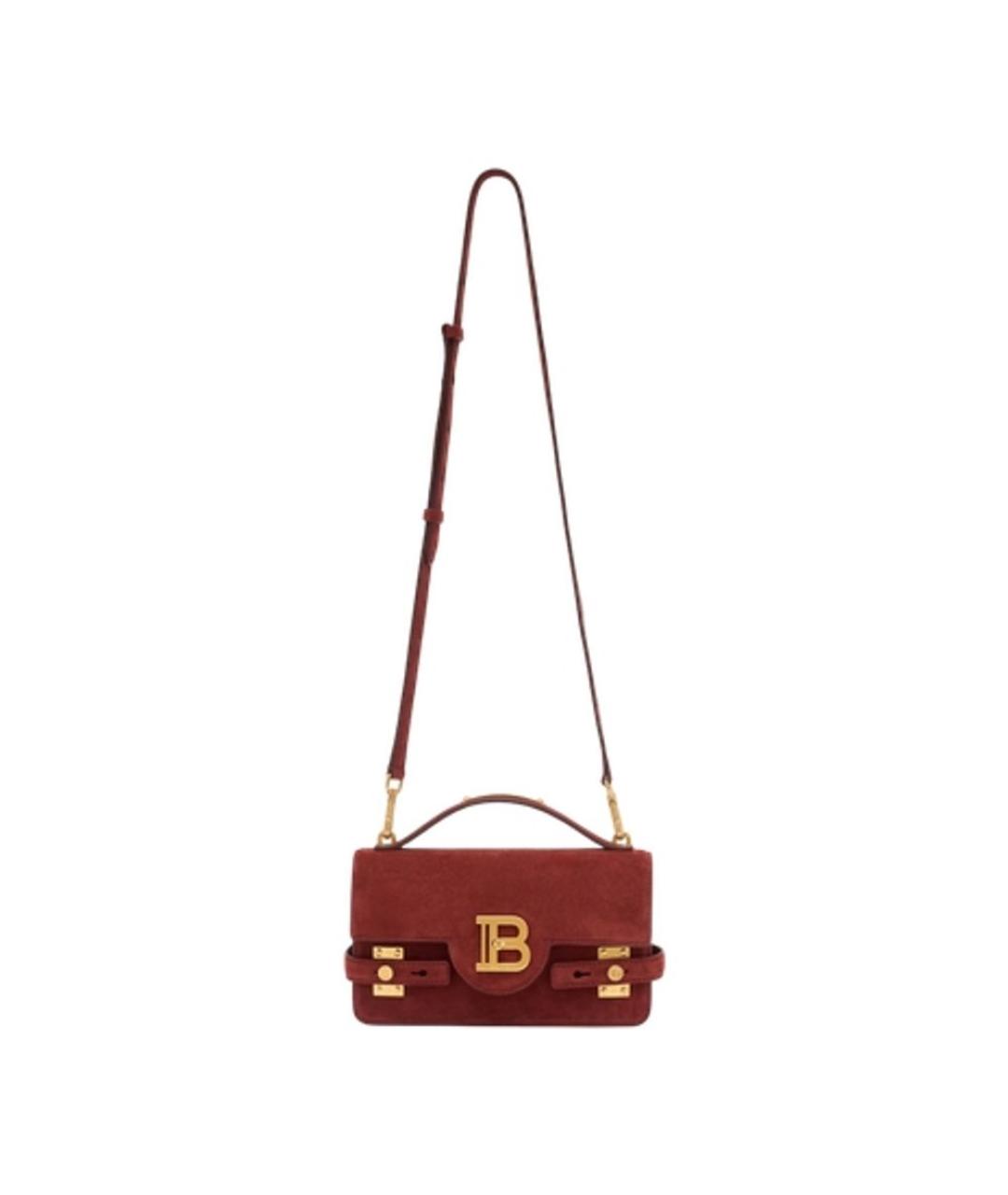 BALMAIN Красная замшевая сумка через плечо, фото 1