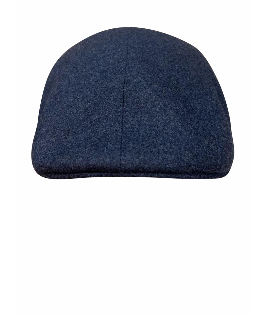 BRUNELLO CUCINELLI Темно-синяя шерстяная кепка/бейсболка, фото 1