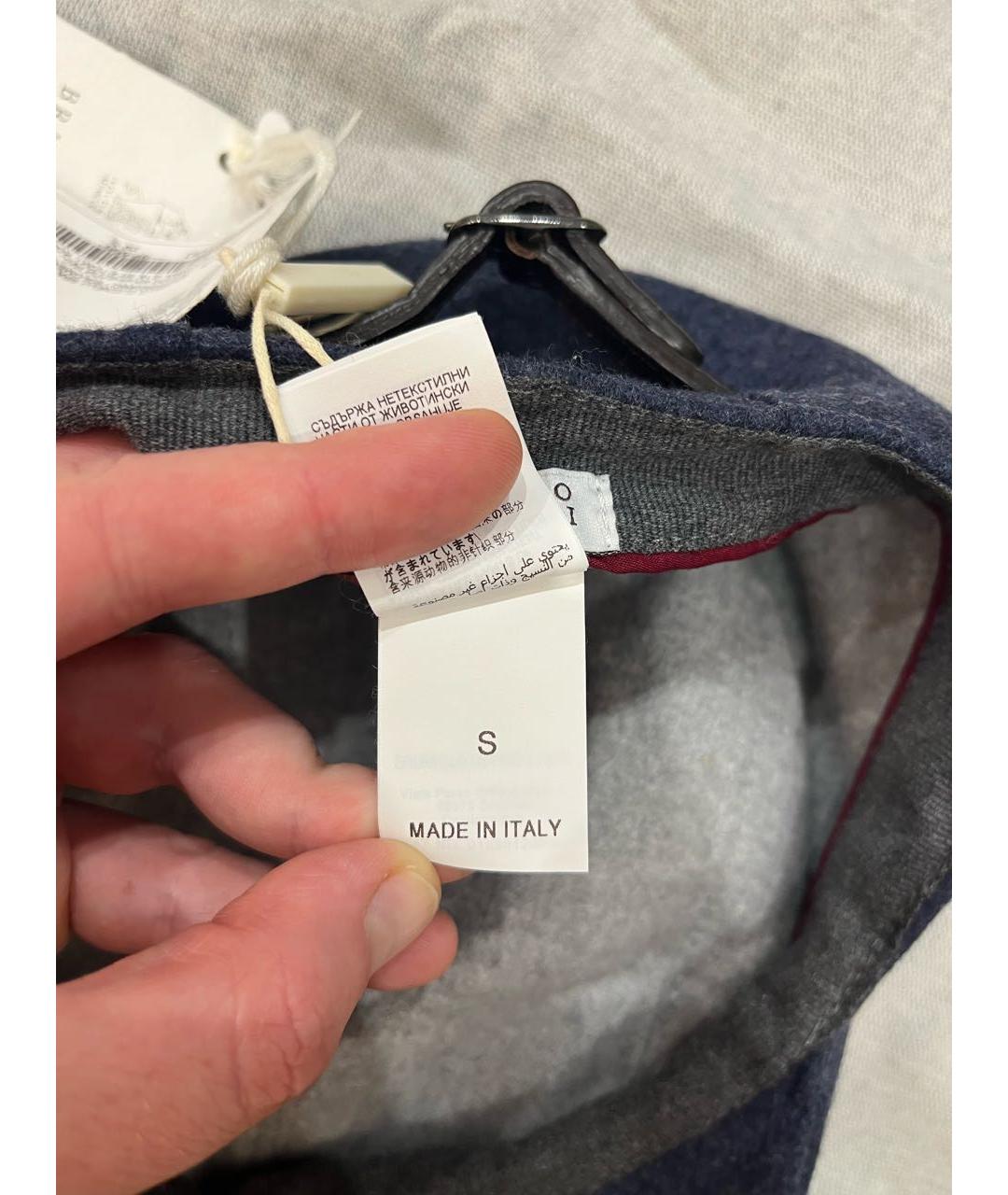 BRUNELLO CUCINELLI Темно-синяя шерстяная кепка/бейсболка, фото 5