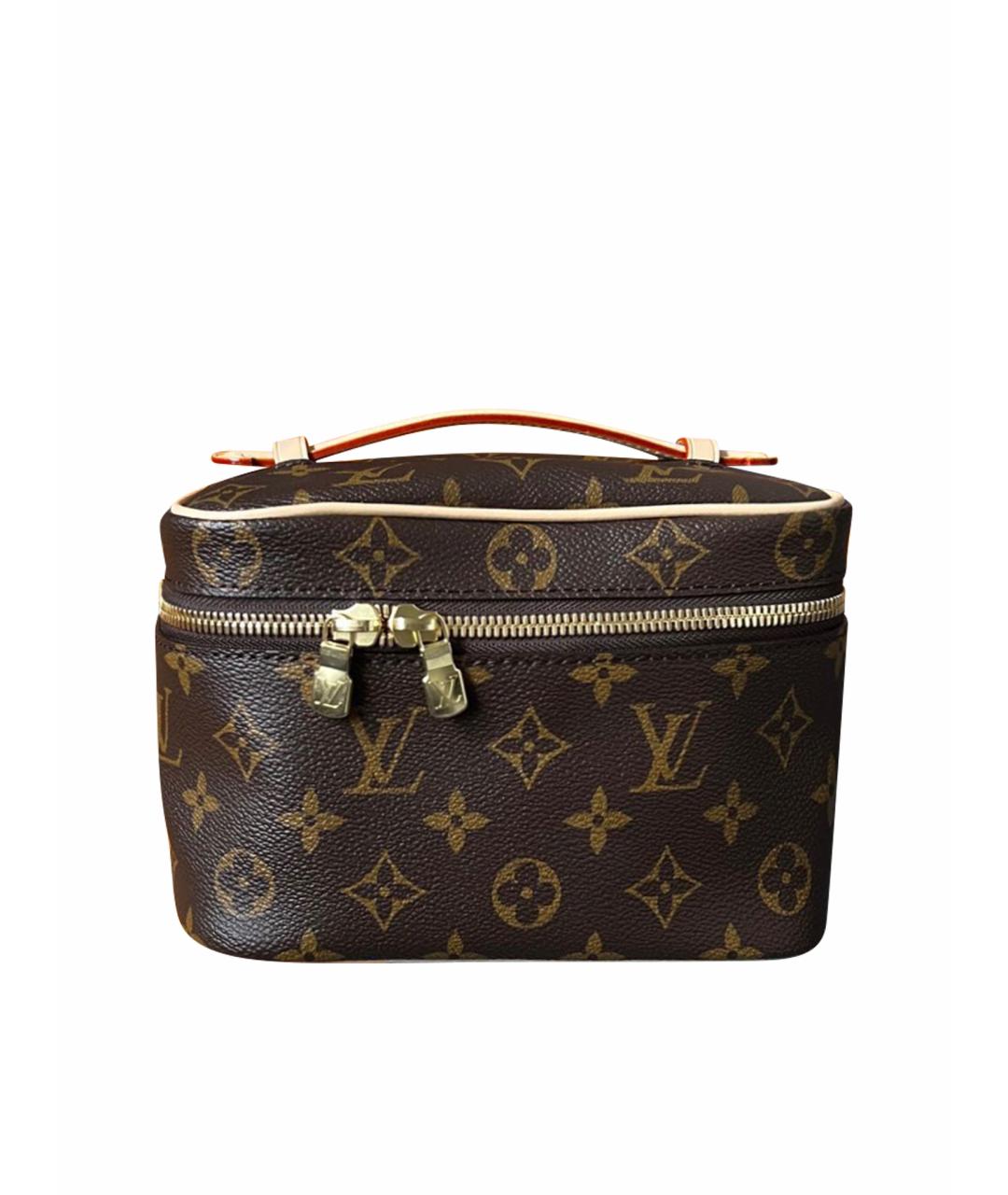 LOUIS VUITTON Коричневая кожаная косметичка, фото 1