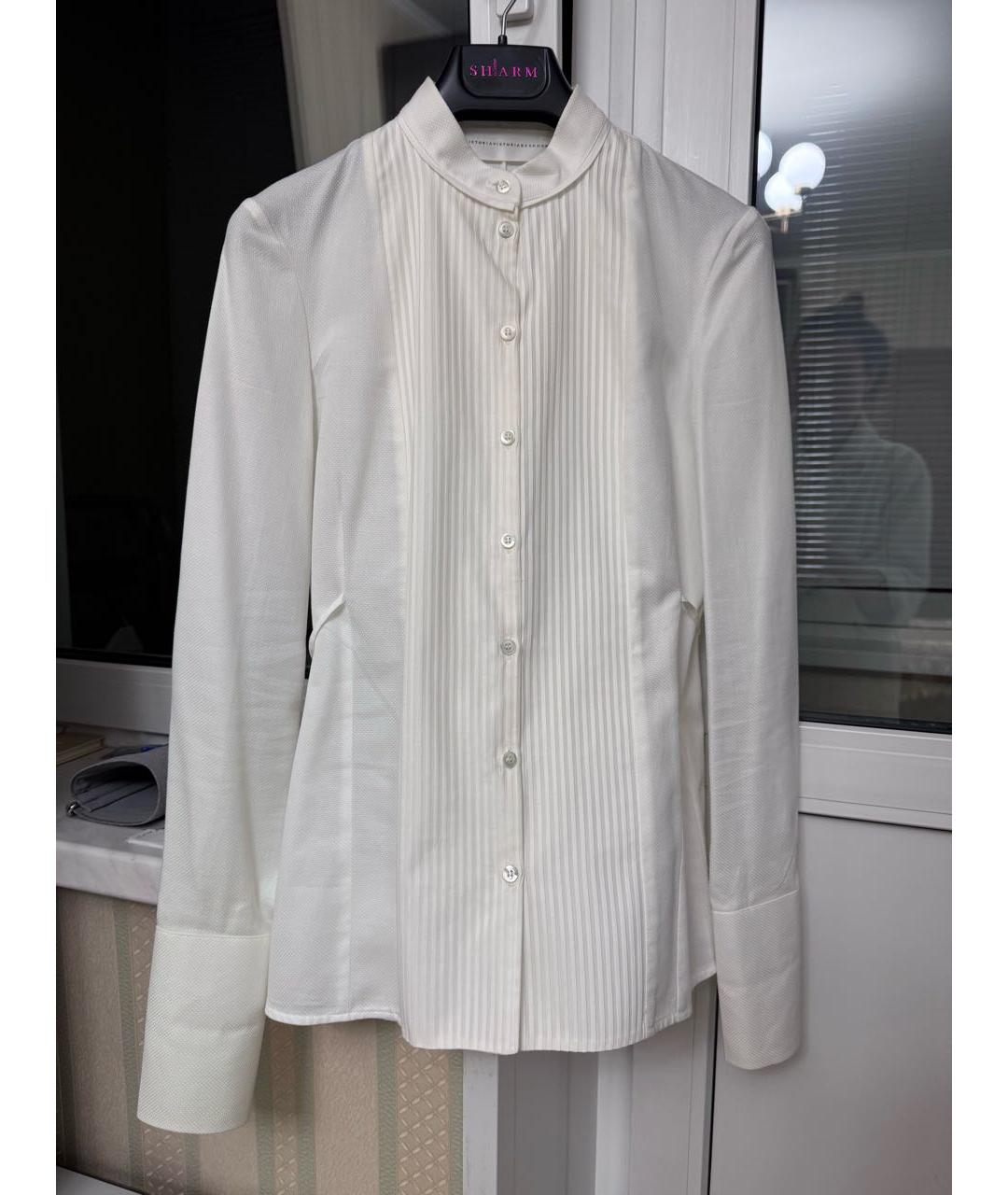 VICTORIA BECKHAM Белая хлопковая рубашка, фото 9