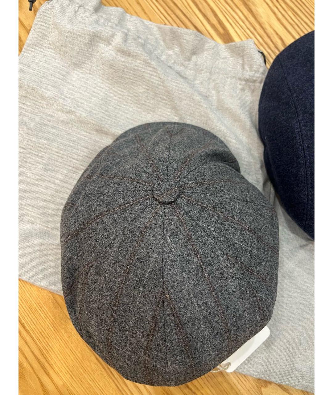 BRUNELLO CUCINELLI Серая шерстяная кепка/бейсболка, фото 2