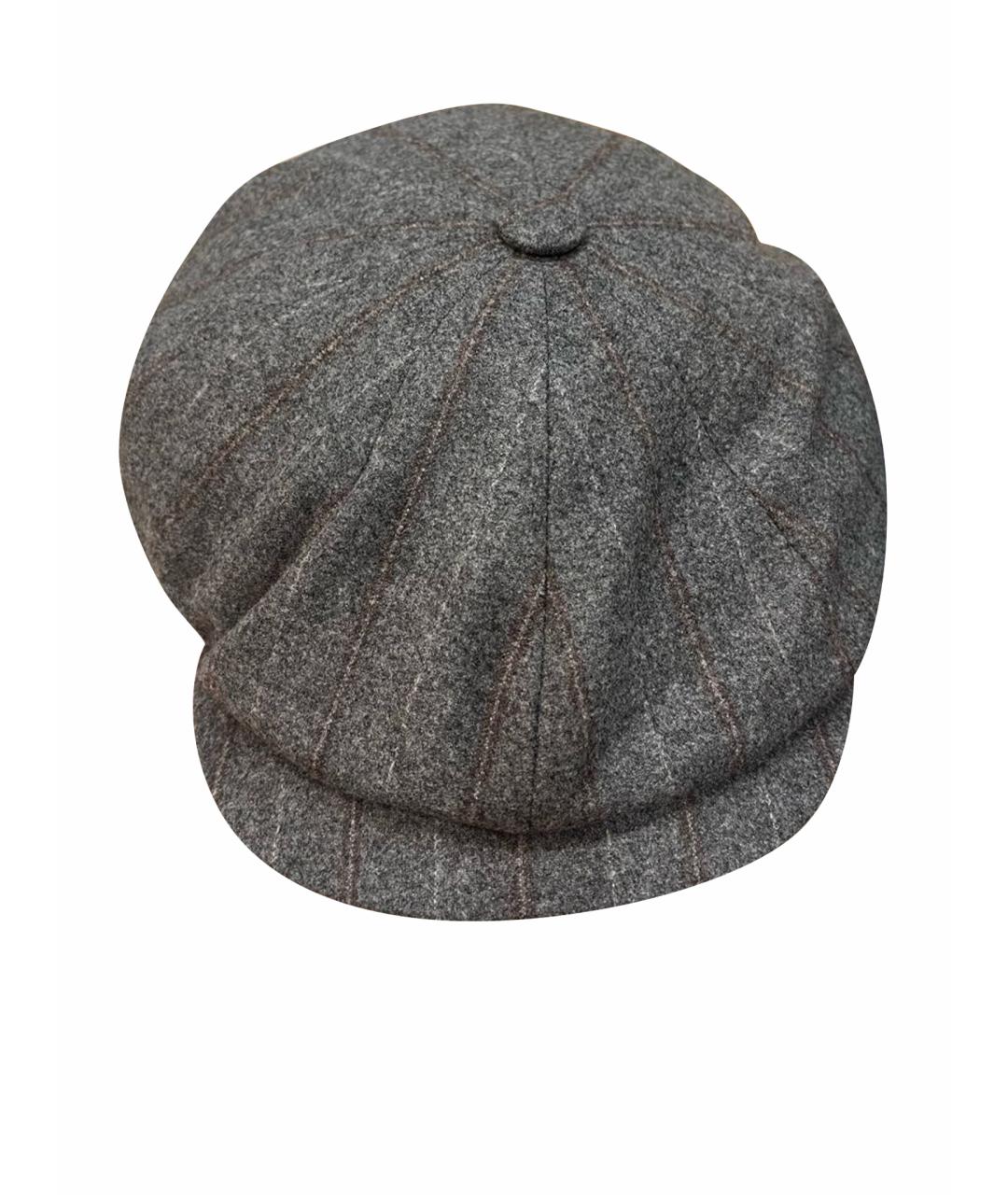 BRUNELLO CUCINELLI Серая шерстяная кепка/бейсболка, фото 1