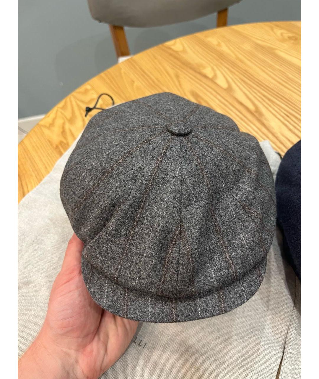 BRUNELLO CUCINELLI Серая шерстяная кепка/бейсболка, фото 5