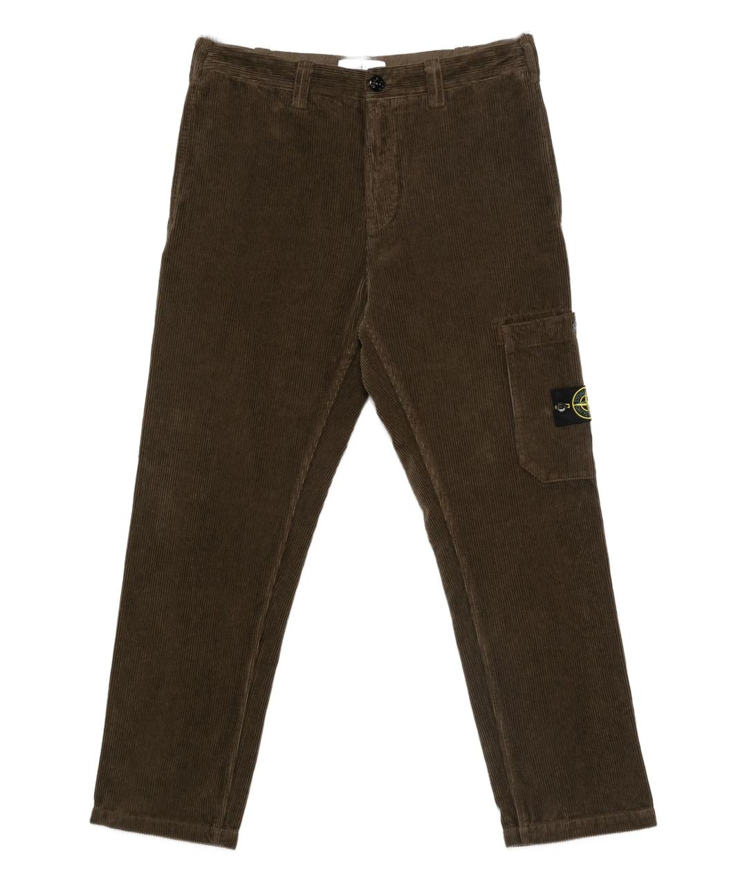 STONE ISLAND Зеленые хлопковые повседневные брюки, фото 1