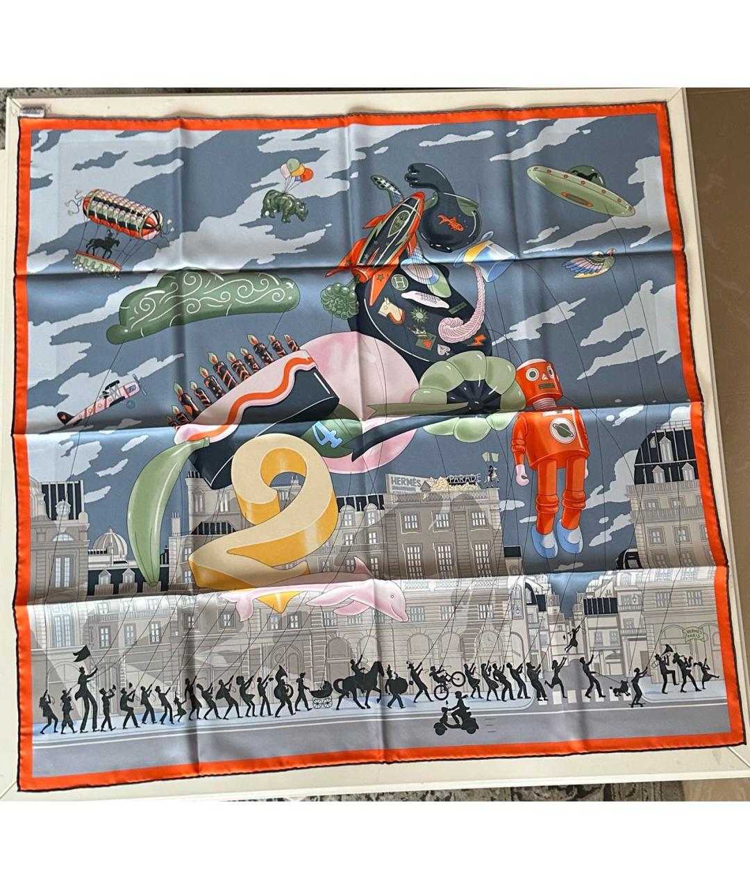 HERMES Мульти шелковый платок, фото 3