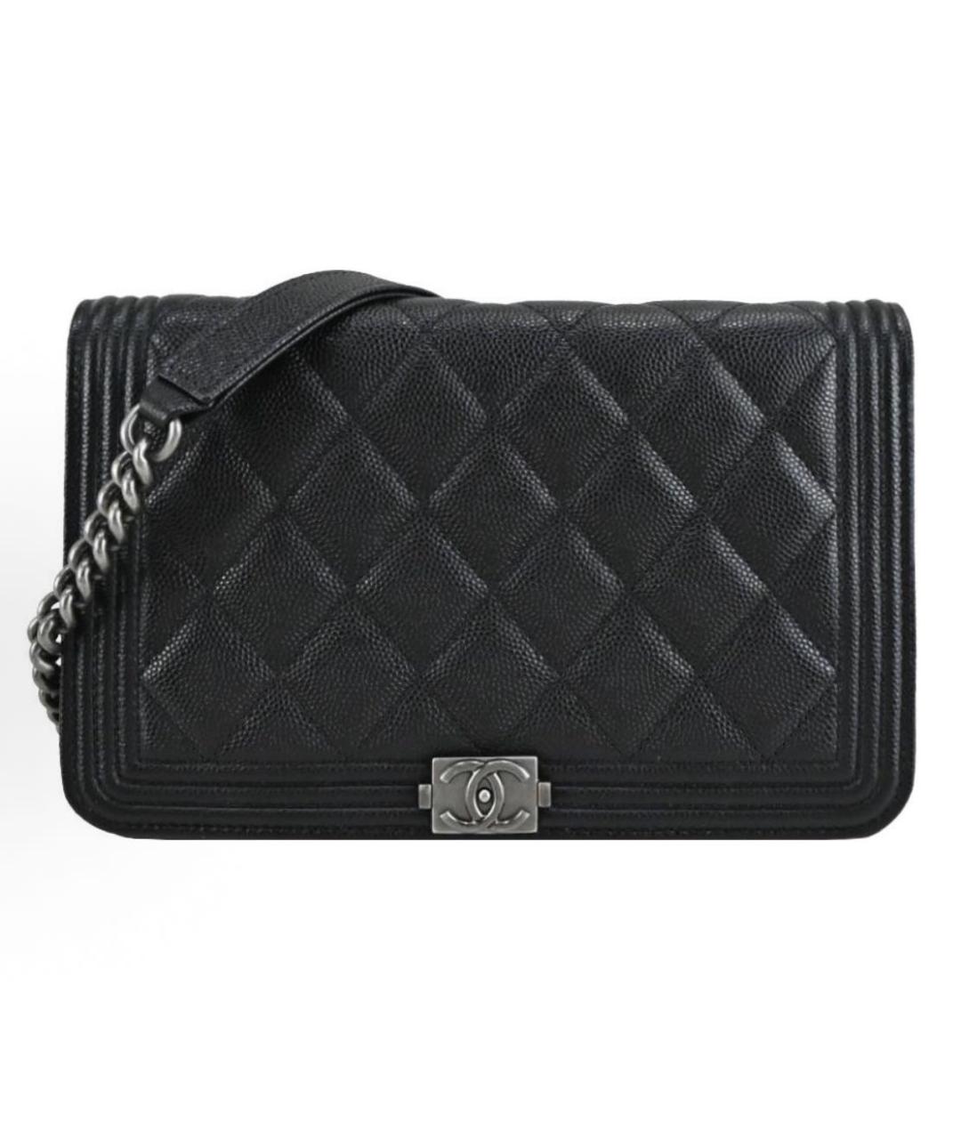 CHANEL Черная кожаная сумка через плечо, фото 6