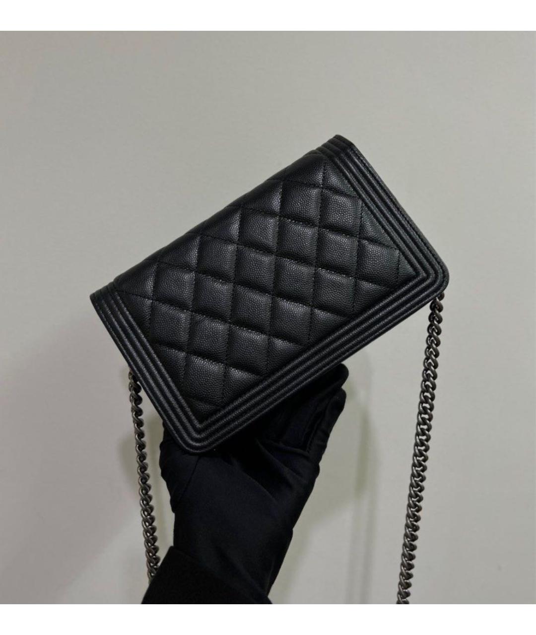 CHANEL Черная кожаная сумка через плечо, фото 3