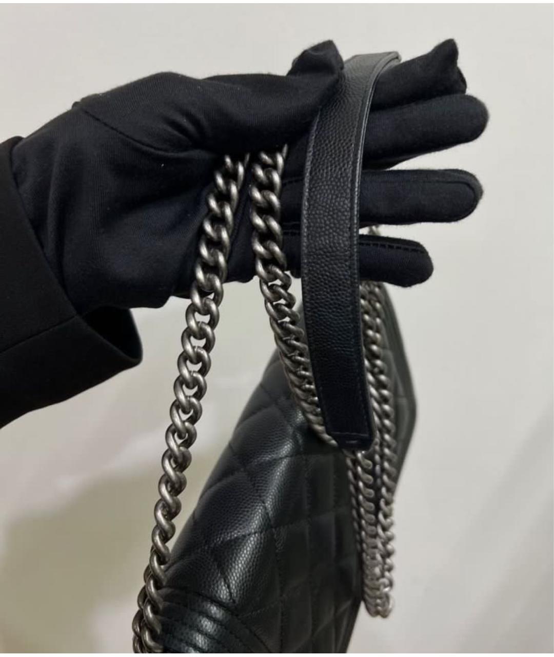 CHANEL Черная кожаная сумка через плечо, фото 5