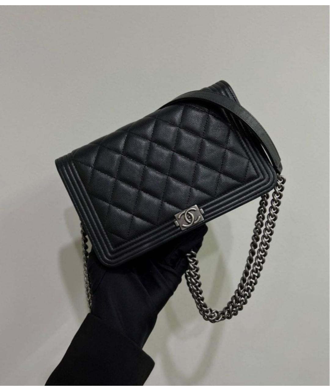 CHANEL Черная кожаная сумка через плечо, фото 2