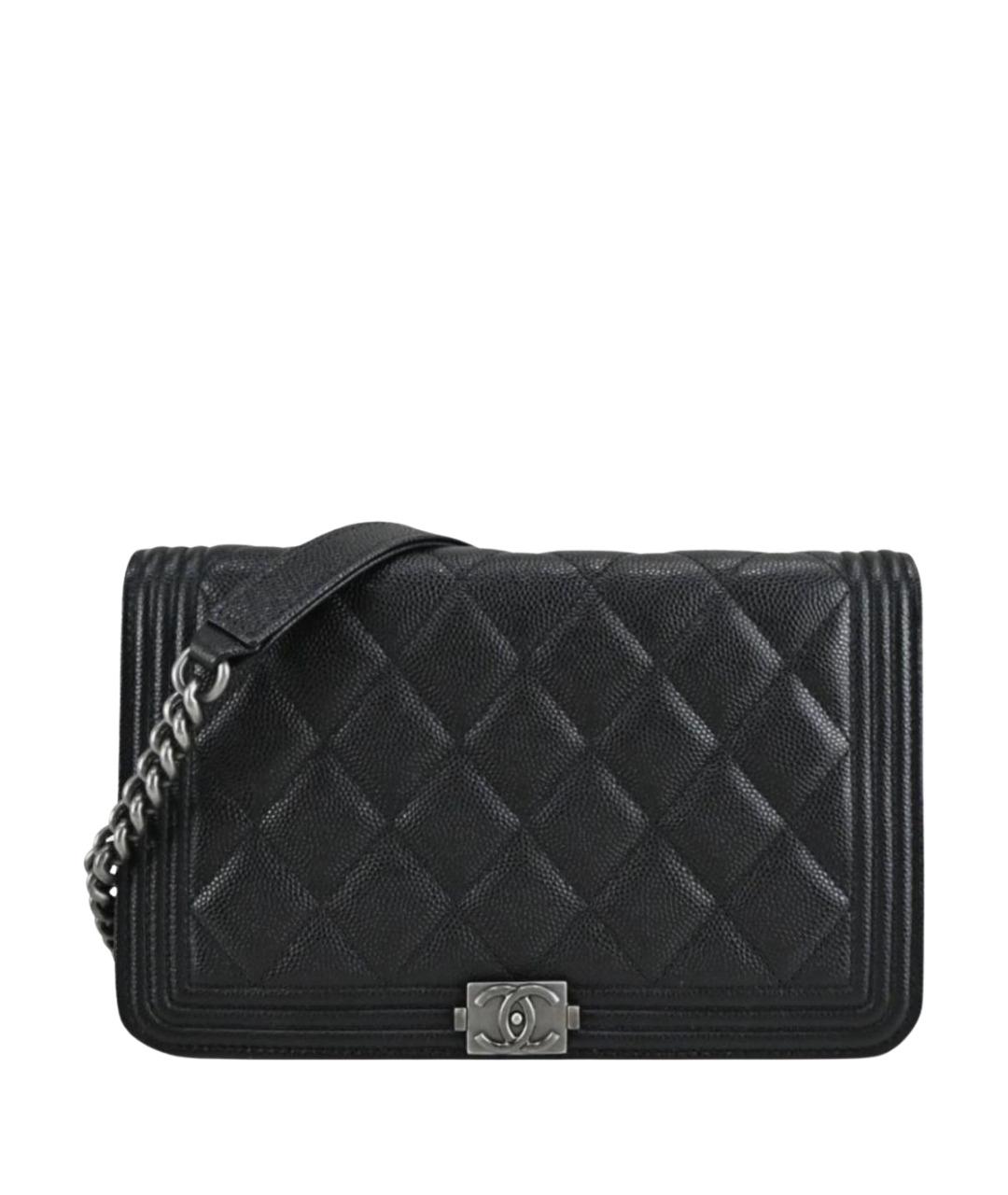 CHANEL Черная кожаная сумка через плечо, фото 7